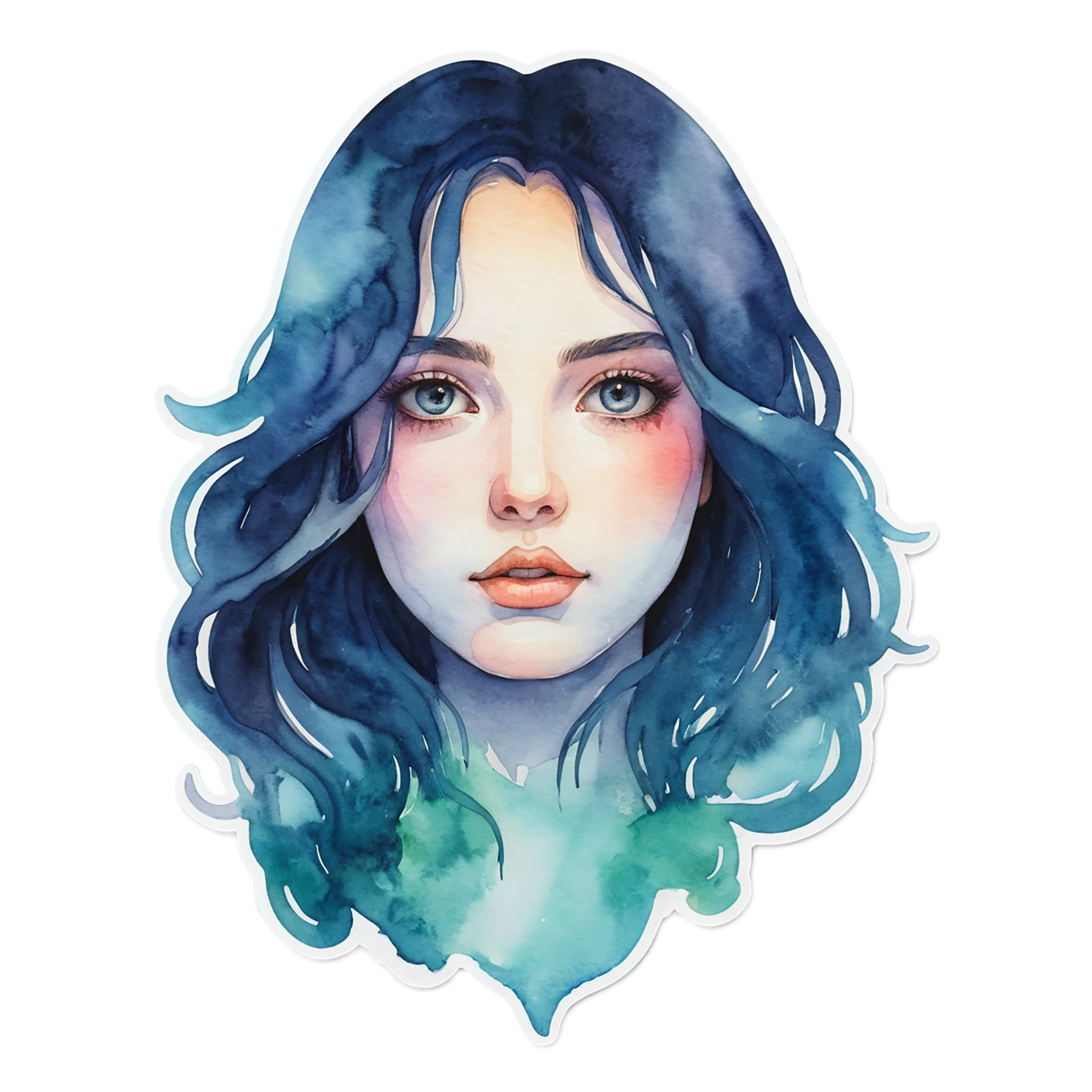 Girl watercolor sticker isolated on transparent background #17753