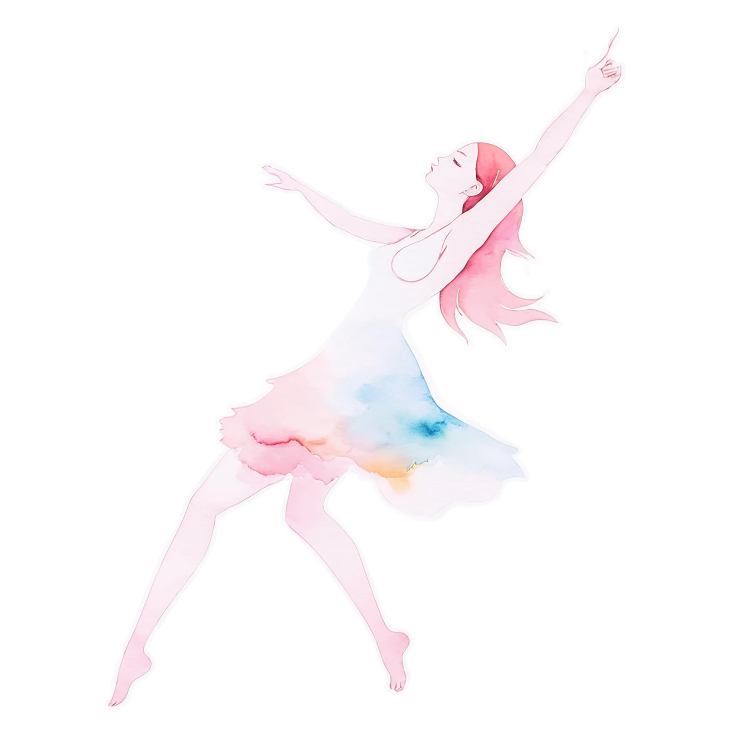 Girl watercolor sticker isolated on transparent background #17788