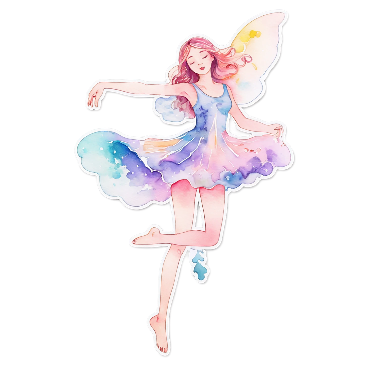 Girl watercolor sticker isolated on transparent background #17818