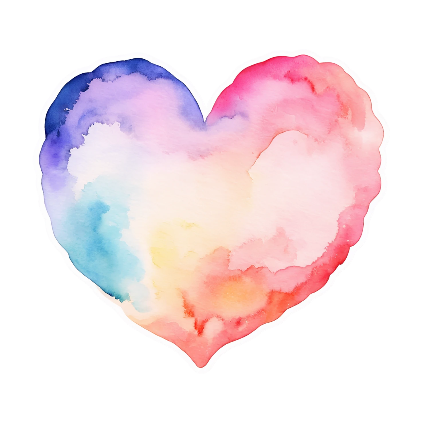 heart watercolor sticker isolated on transparent background #17945