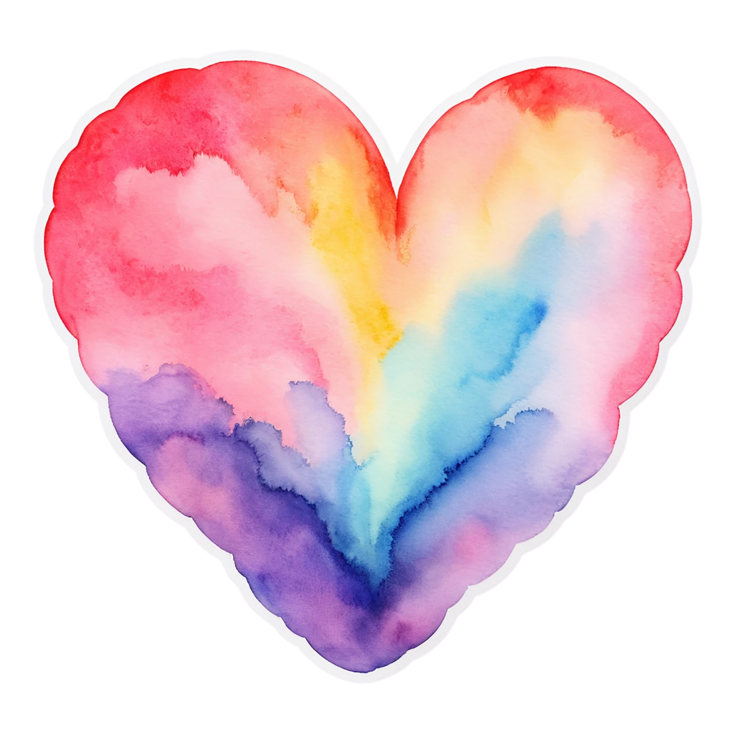 heart watercolor sticker isolated on transparent background #17946
