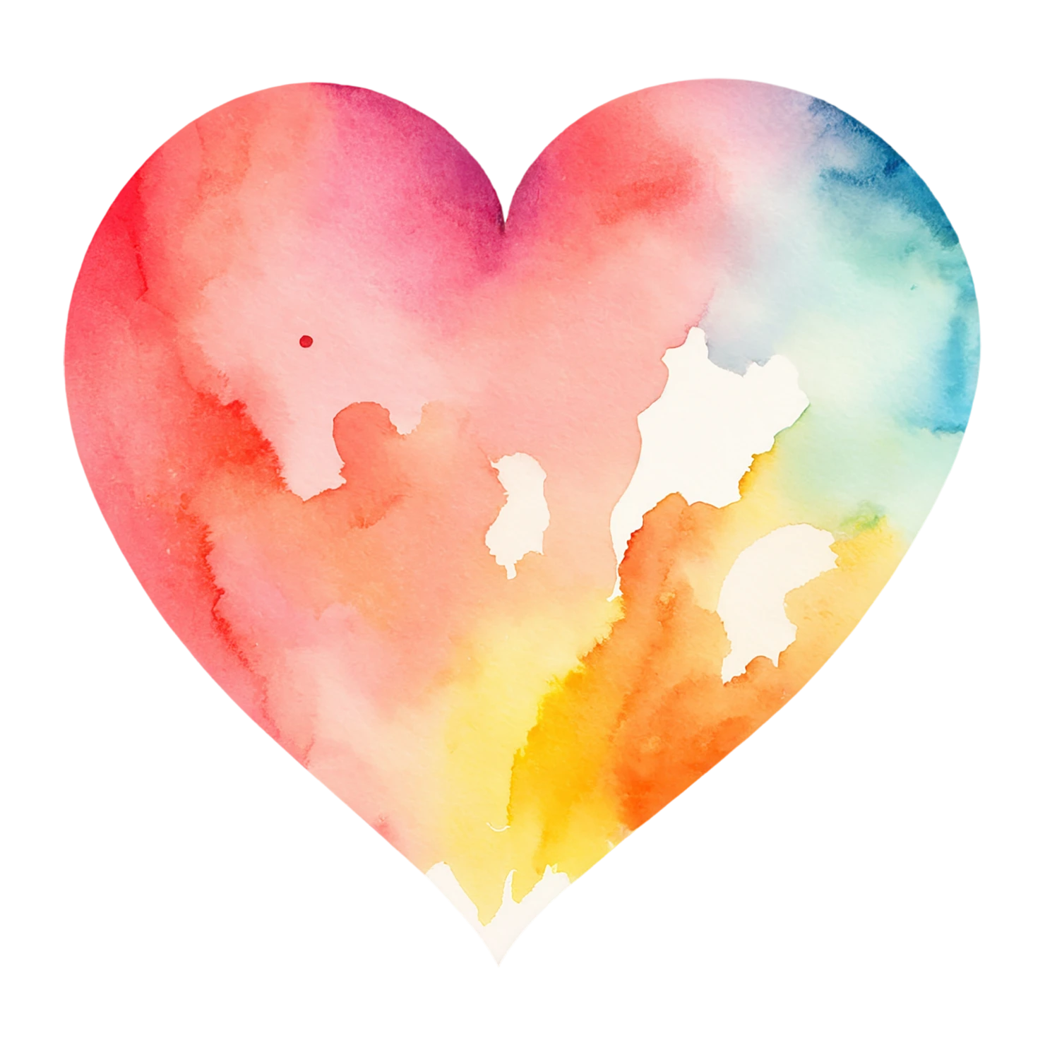 heart watercolor sticker isolated on transparent background #17948