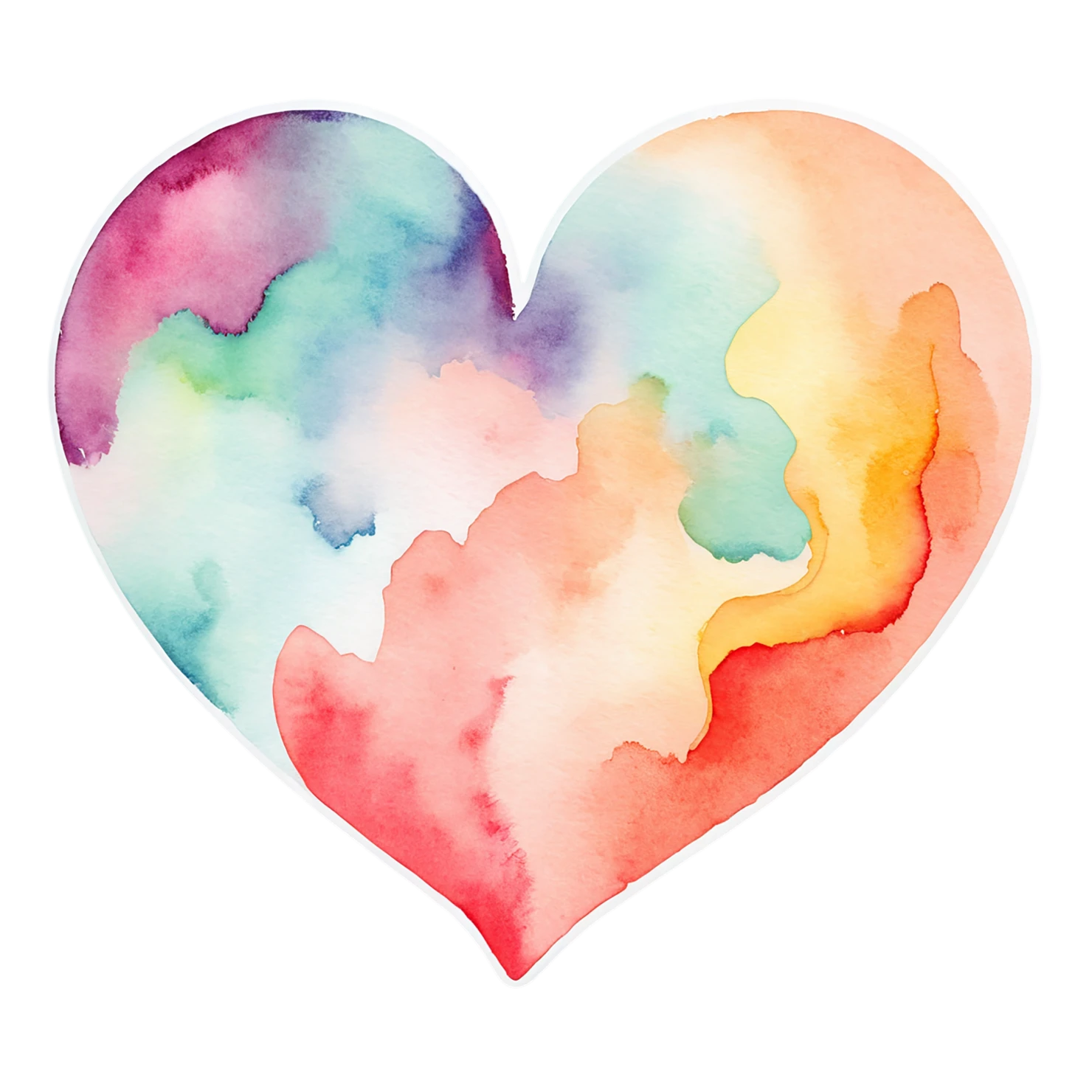 heart watercolor sticker isolated on transparent background #17949