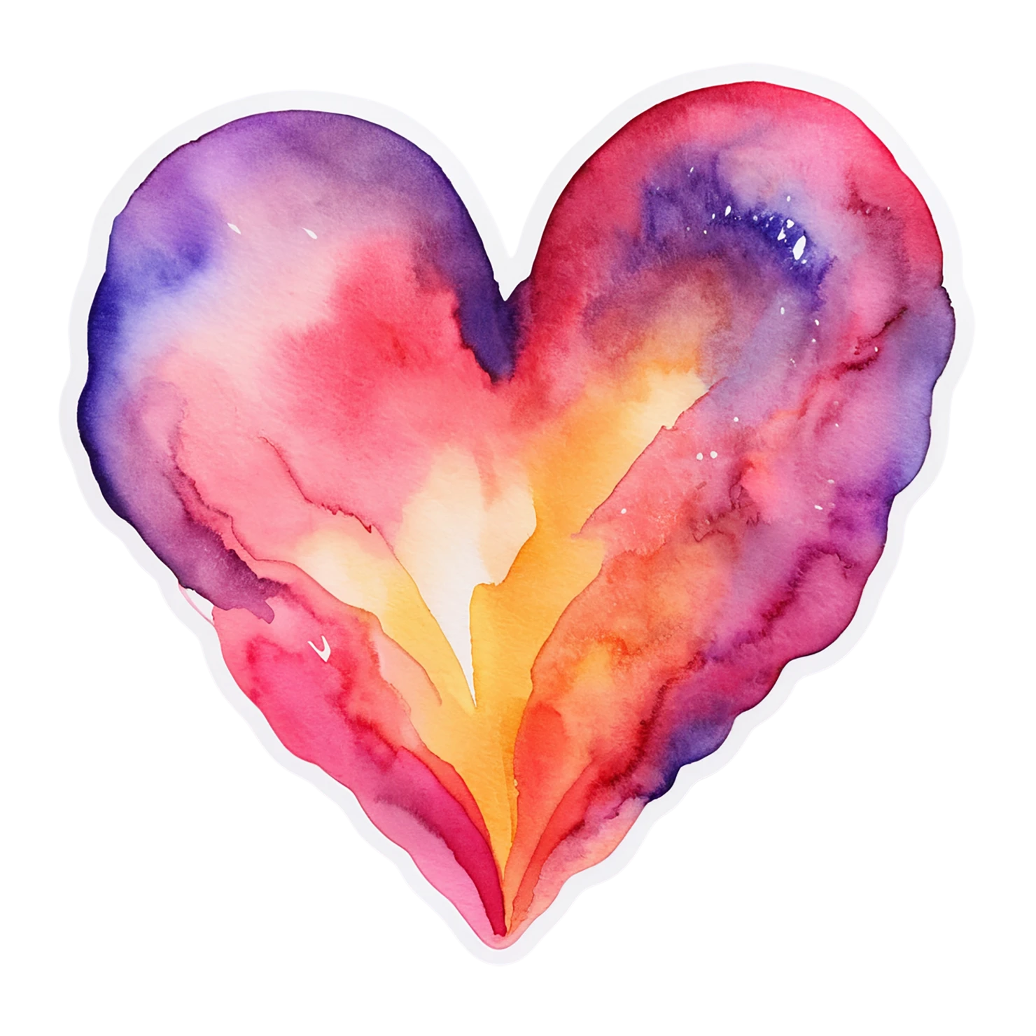heart watercolor sticker isolated on transparent background #17950