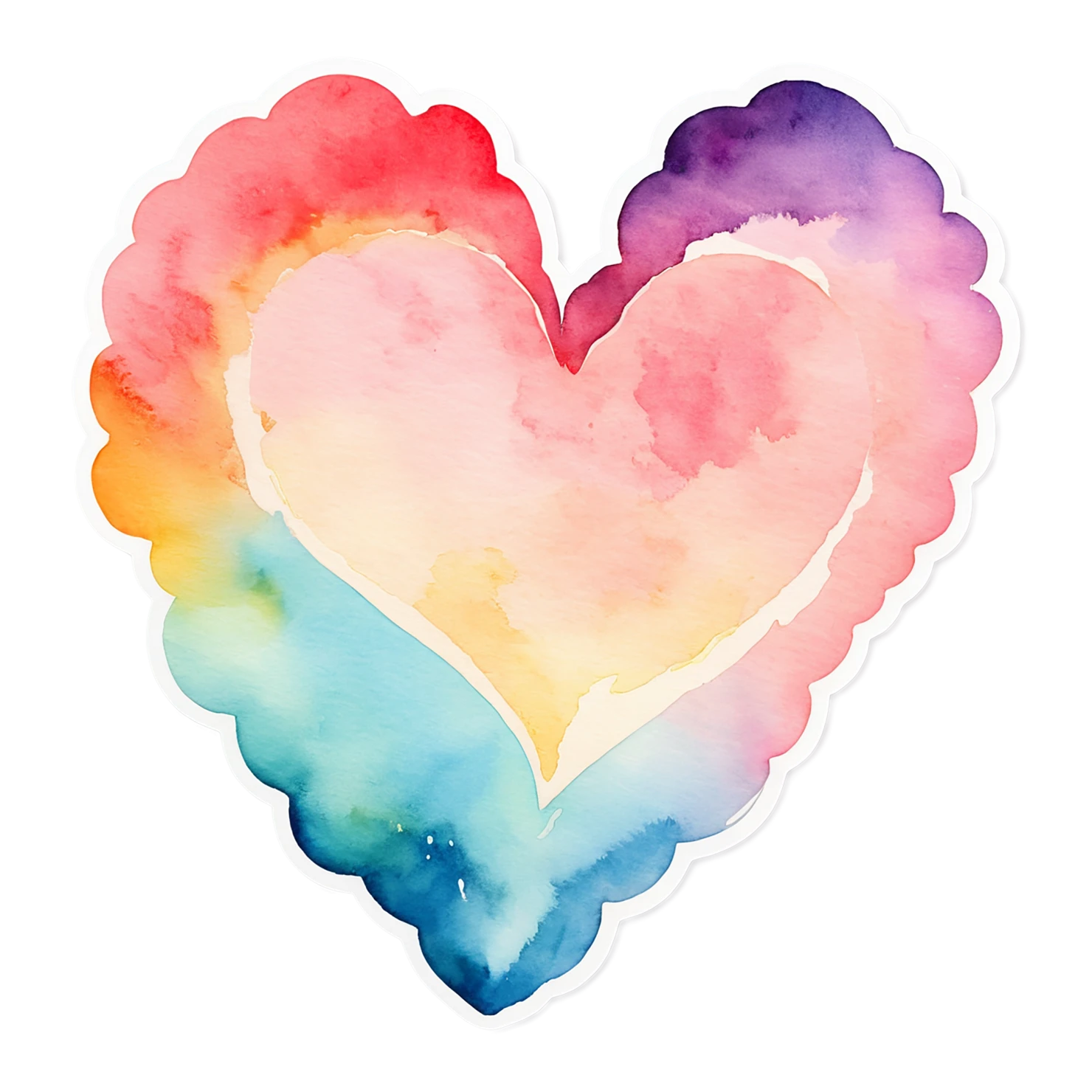 heart watercolor sticker isolated on transparent background #17951