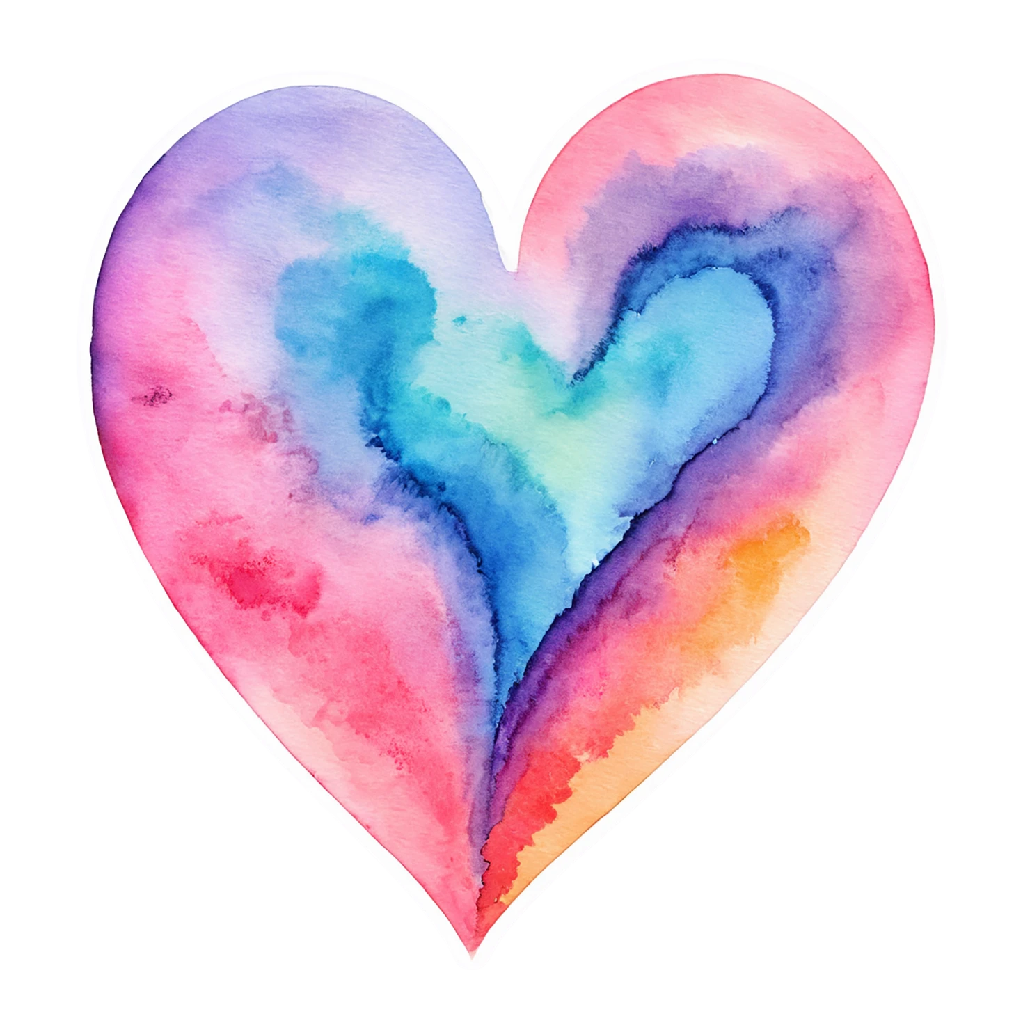 heart watercolor sticker isolated on transparent background #17952