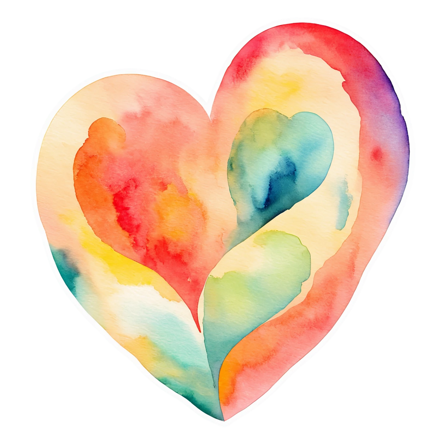 heart watercolor sticker isolated on transparent background #17955
