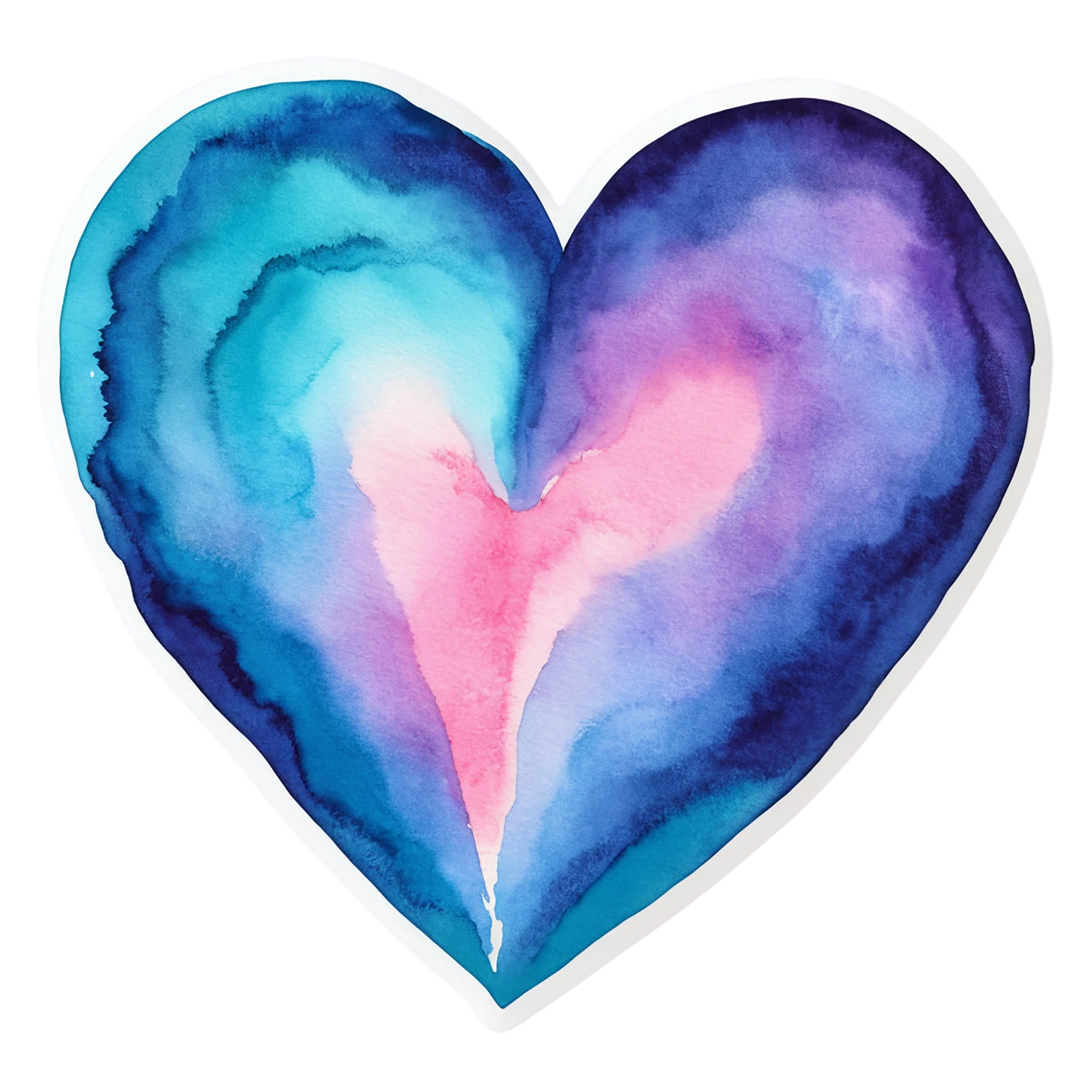heart watercolor sticker isolated on transparent background #17956