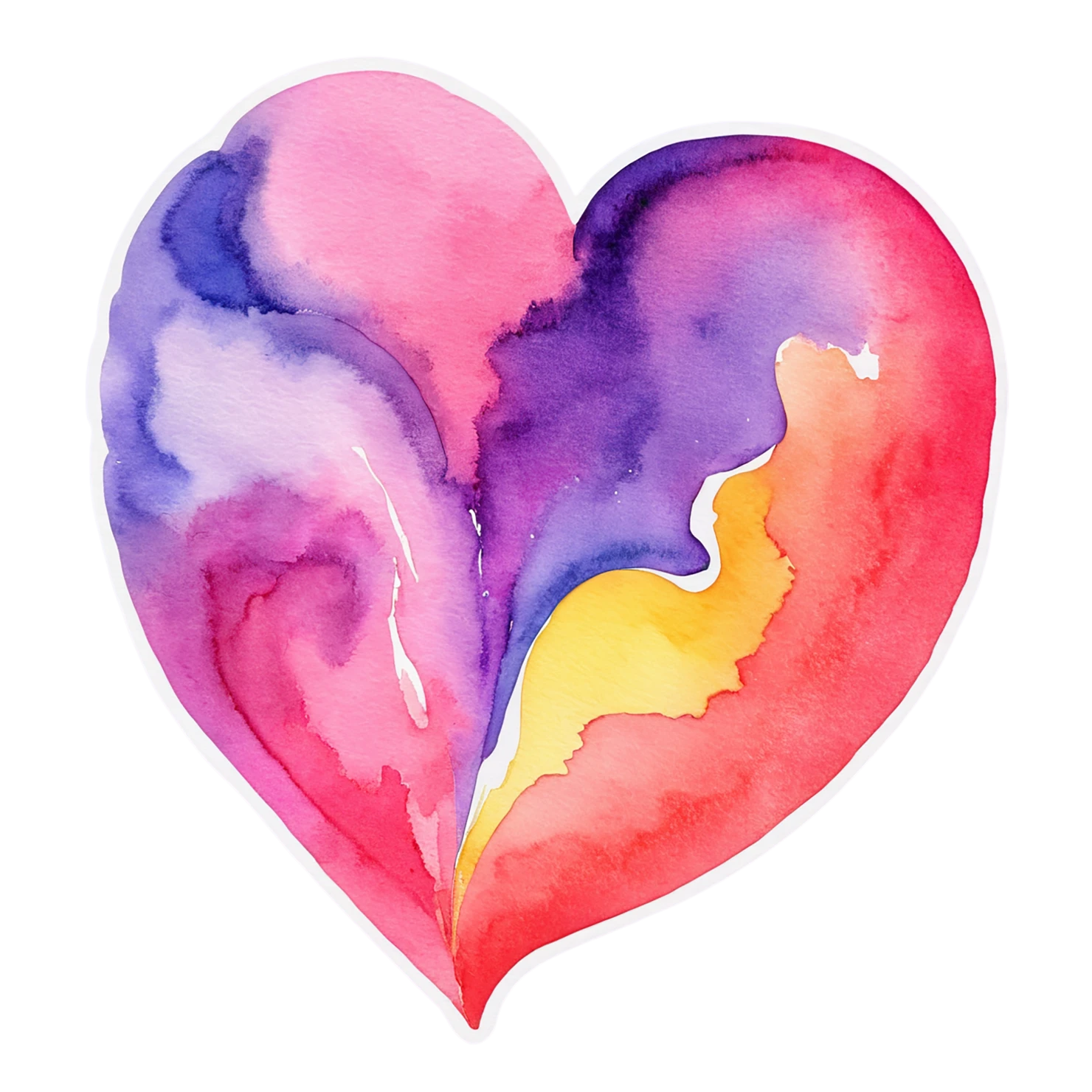 heart watercolor sticker isolated on transparent background #17957