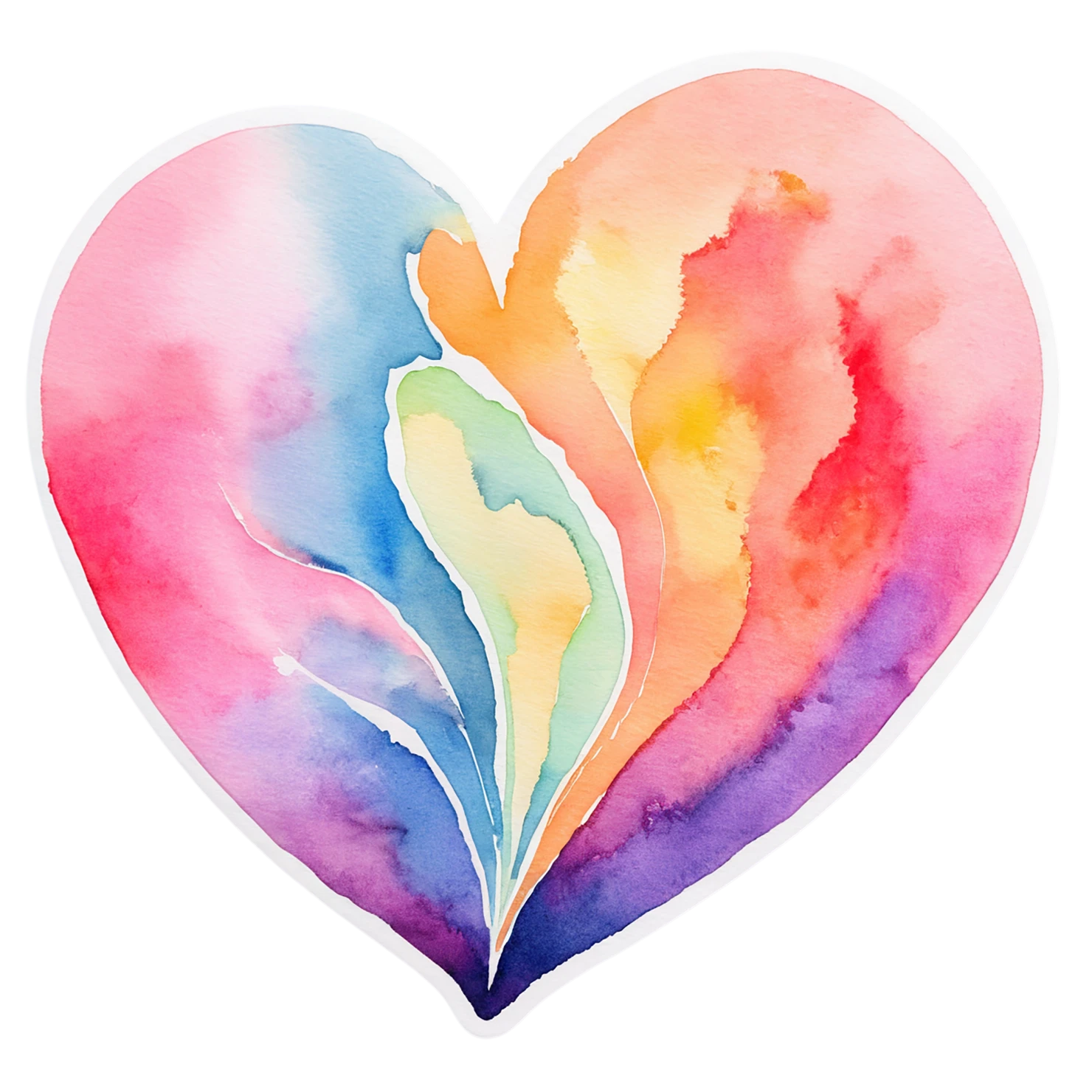 heart watercolor sticker isolated on transparent background #17958