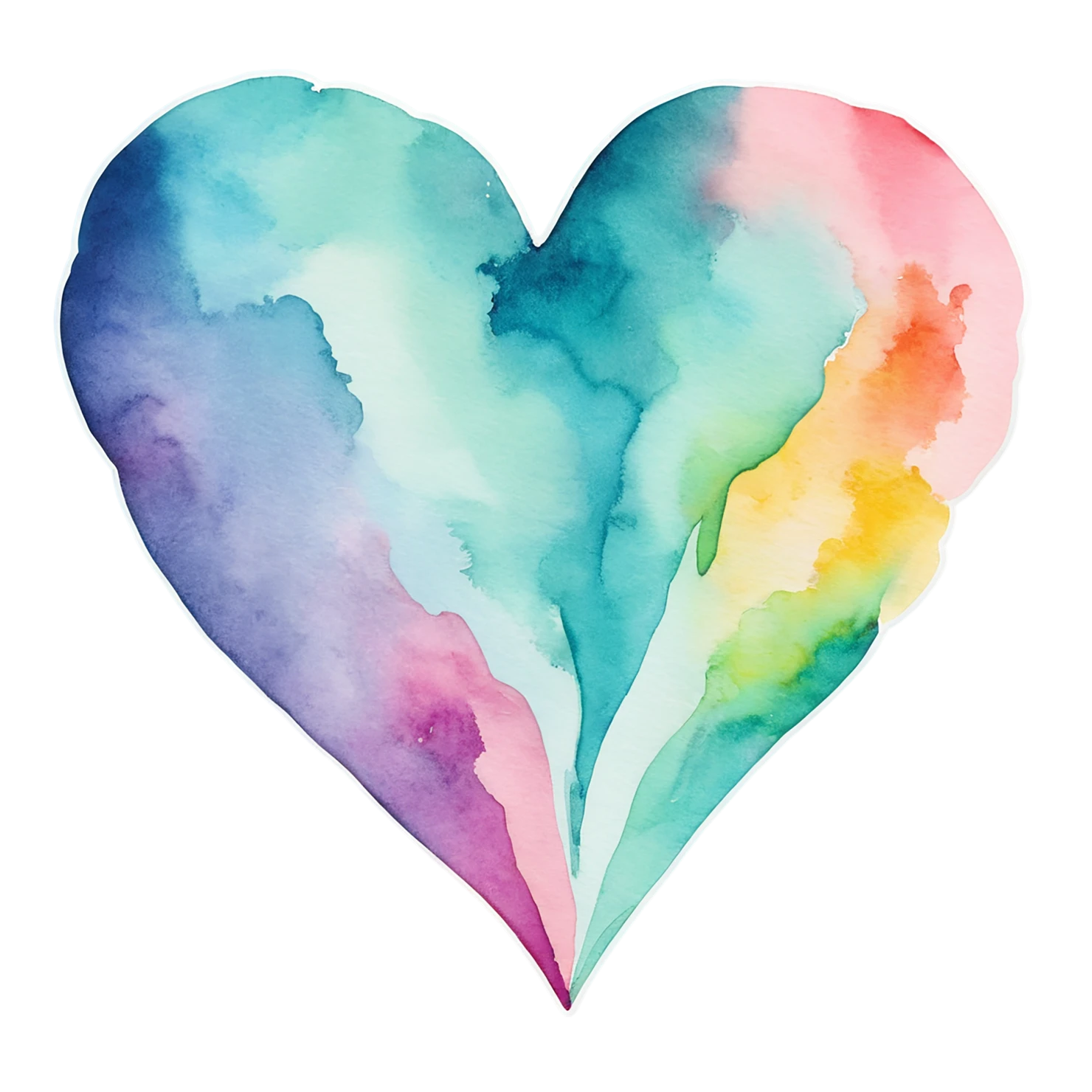 heart watercolor sticker isolated on transparent background #17959