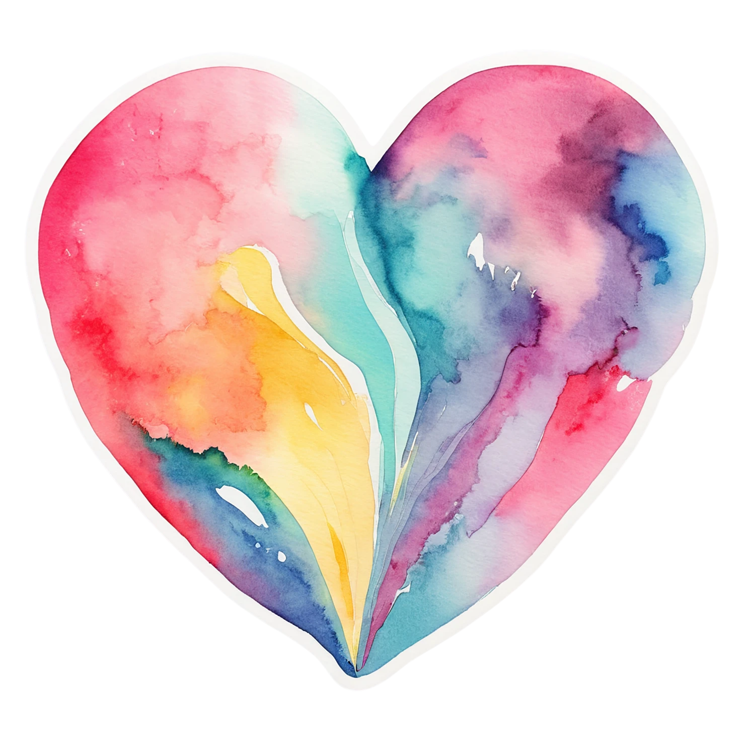 heart watercolor sticker isolated on transparent background #17961