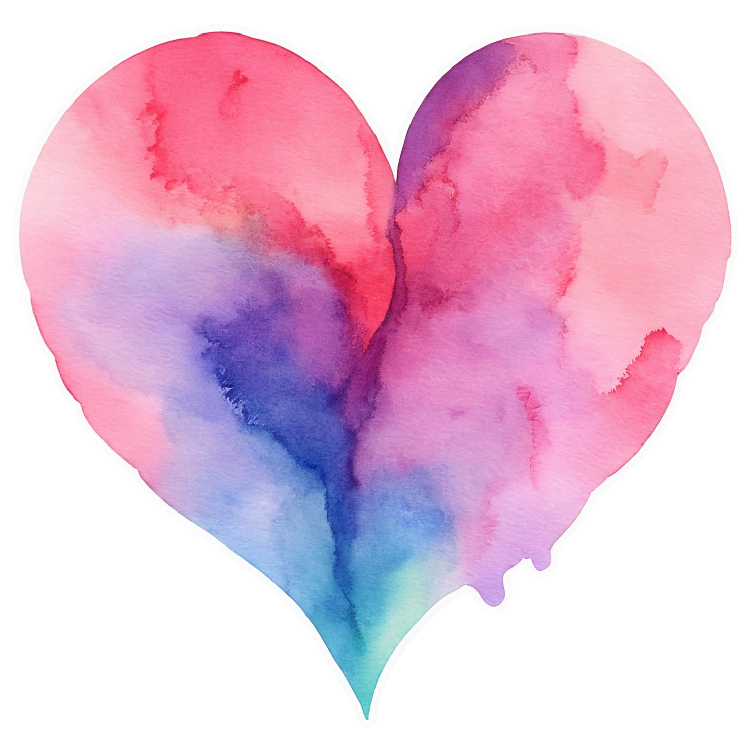 heart watercolor sticker isolated on transparent background #17962