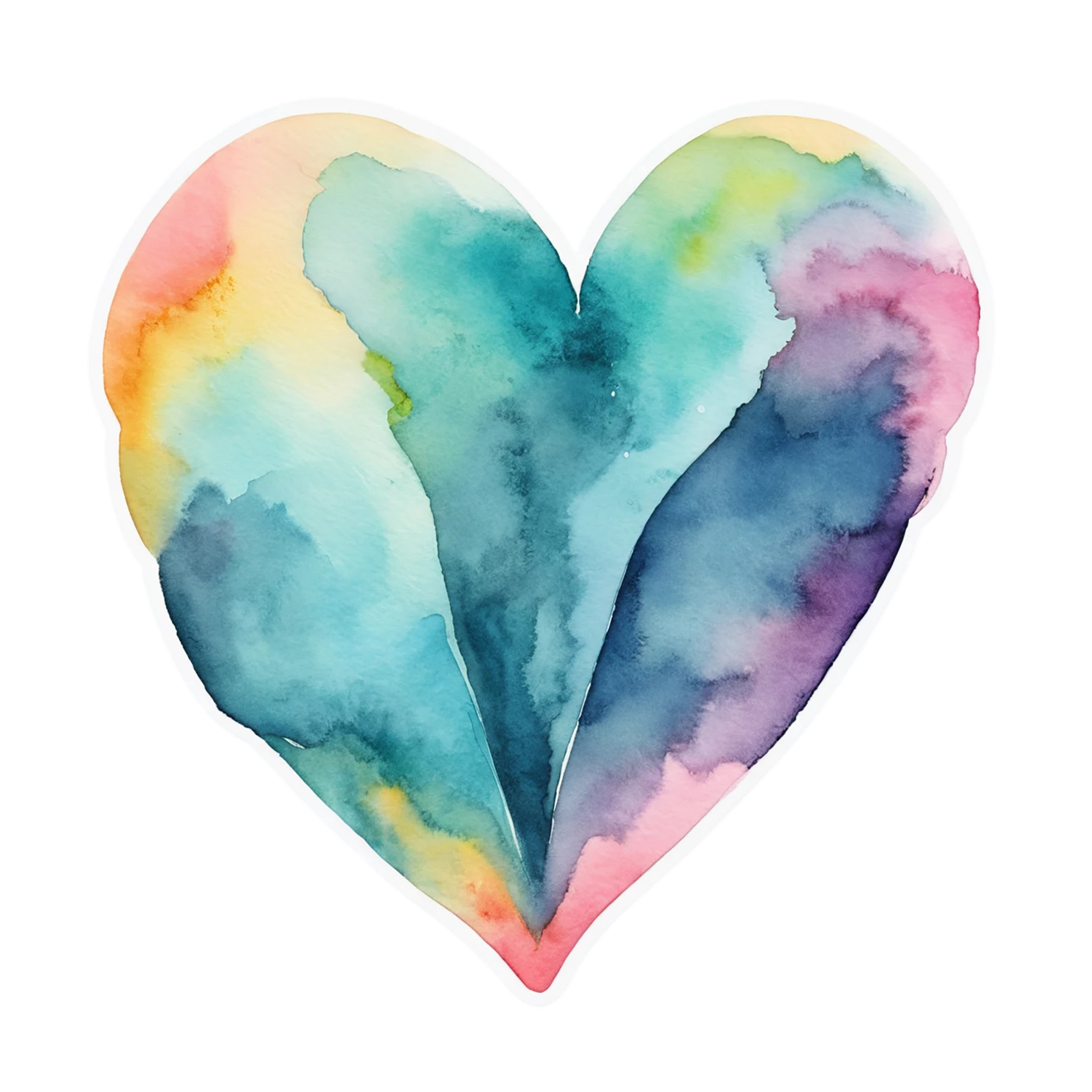heart watercolor sticker isolated on transparent background #17964