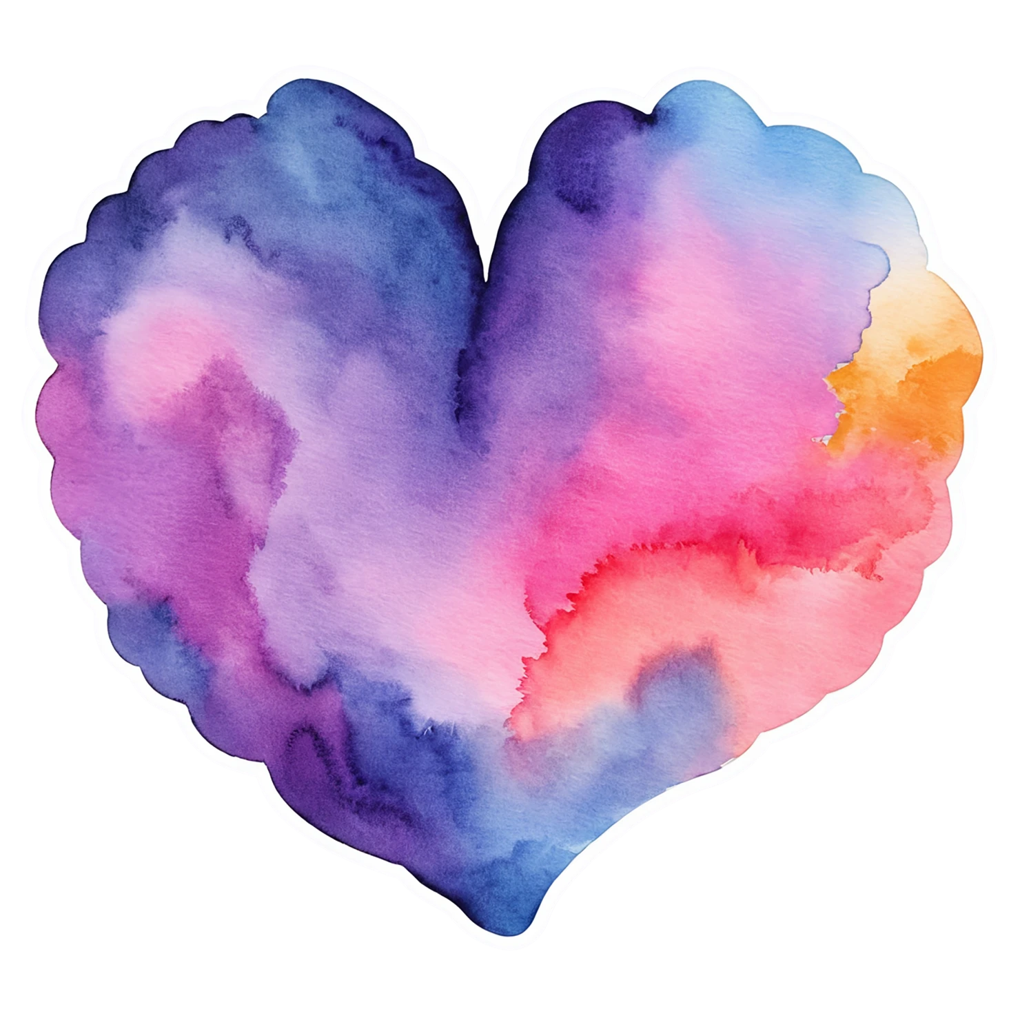 heart watercolor sticker isolated on transparent background #17965