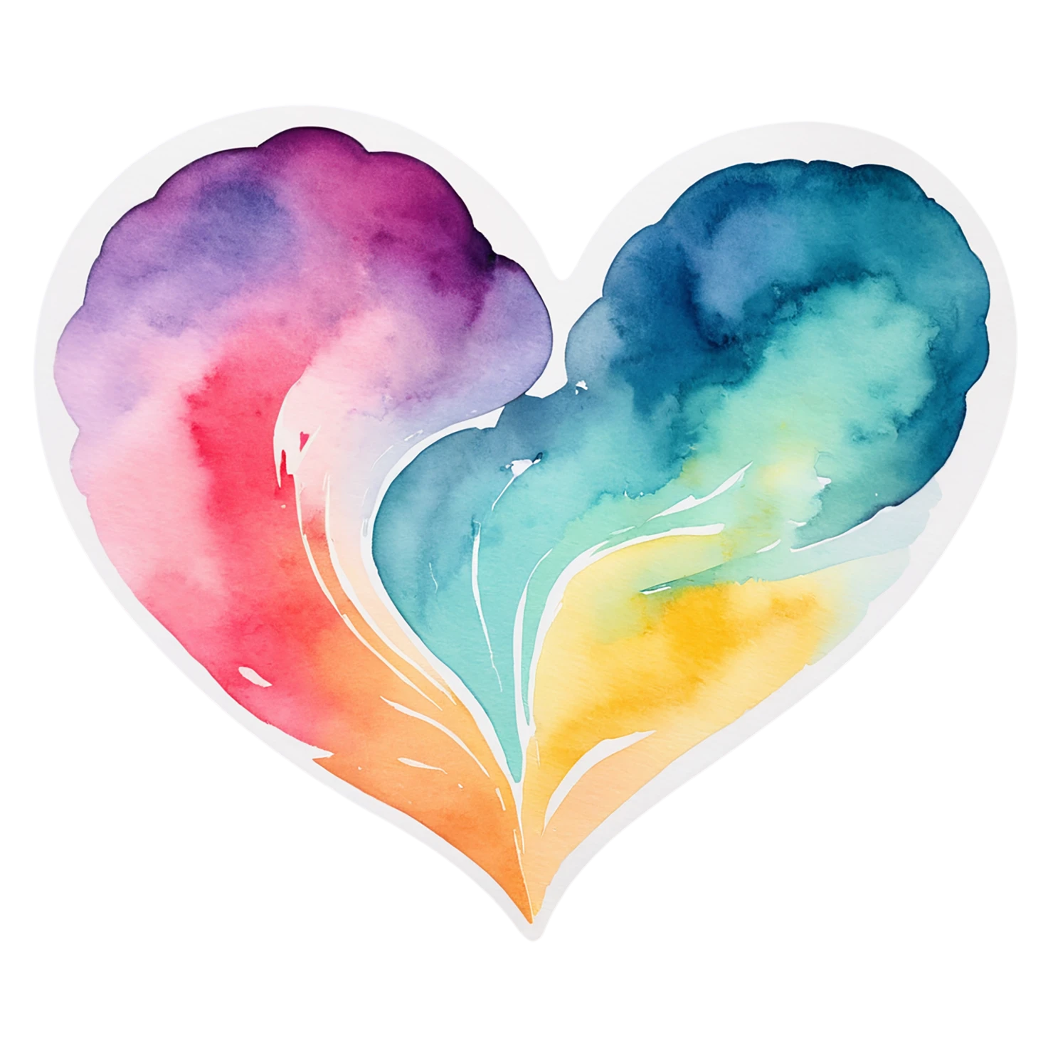heart watercolor sticker isolated on transparent background #17968