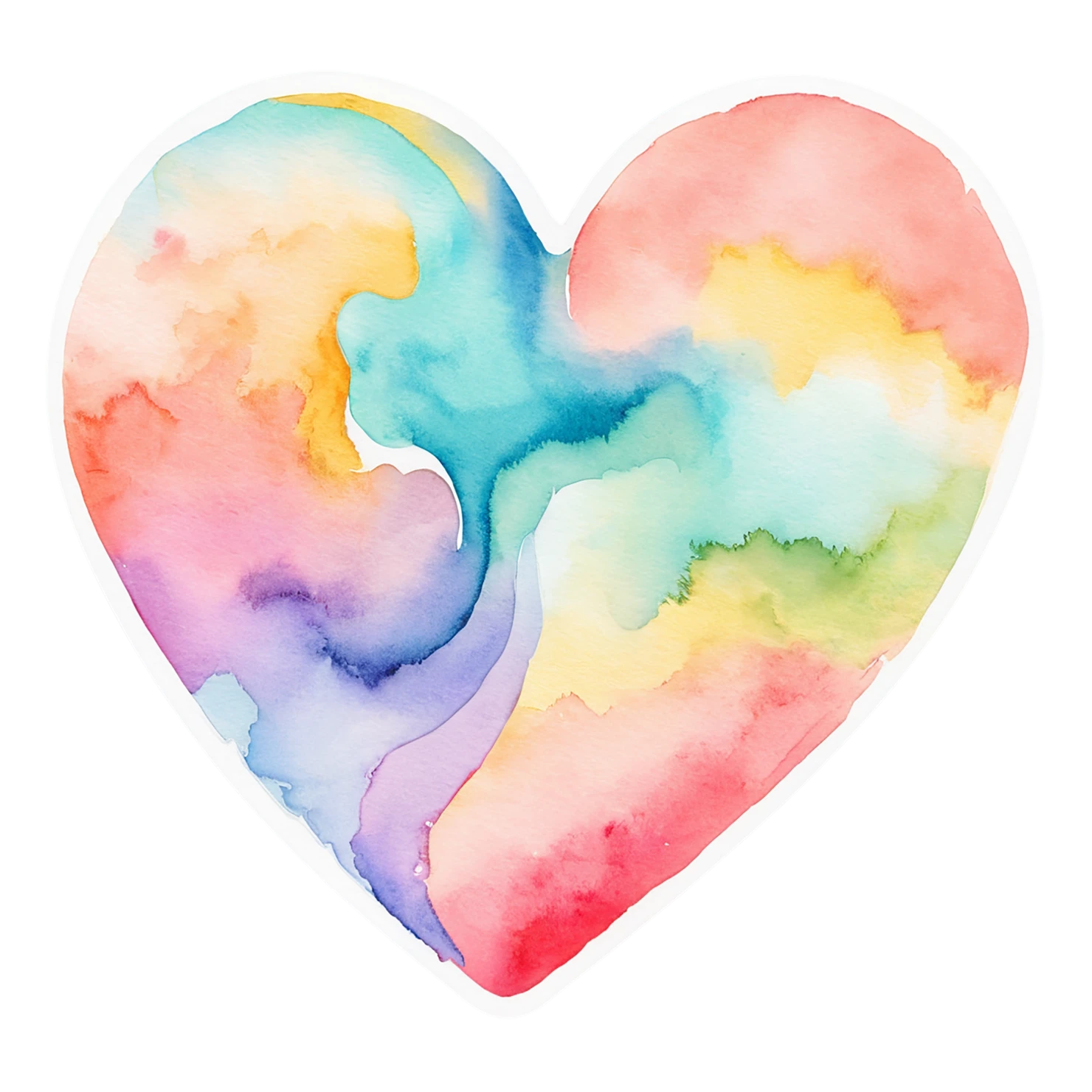 heart watercolor sticker isolated on transparent background #17969