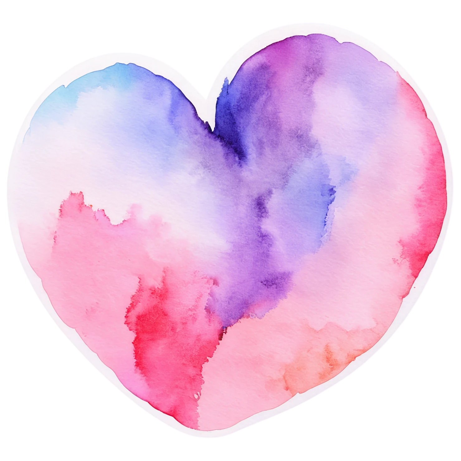 heart watercolor sticker isolated on transparent background #17970