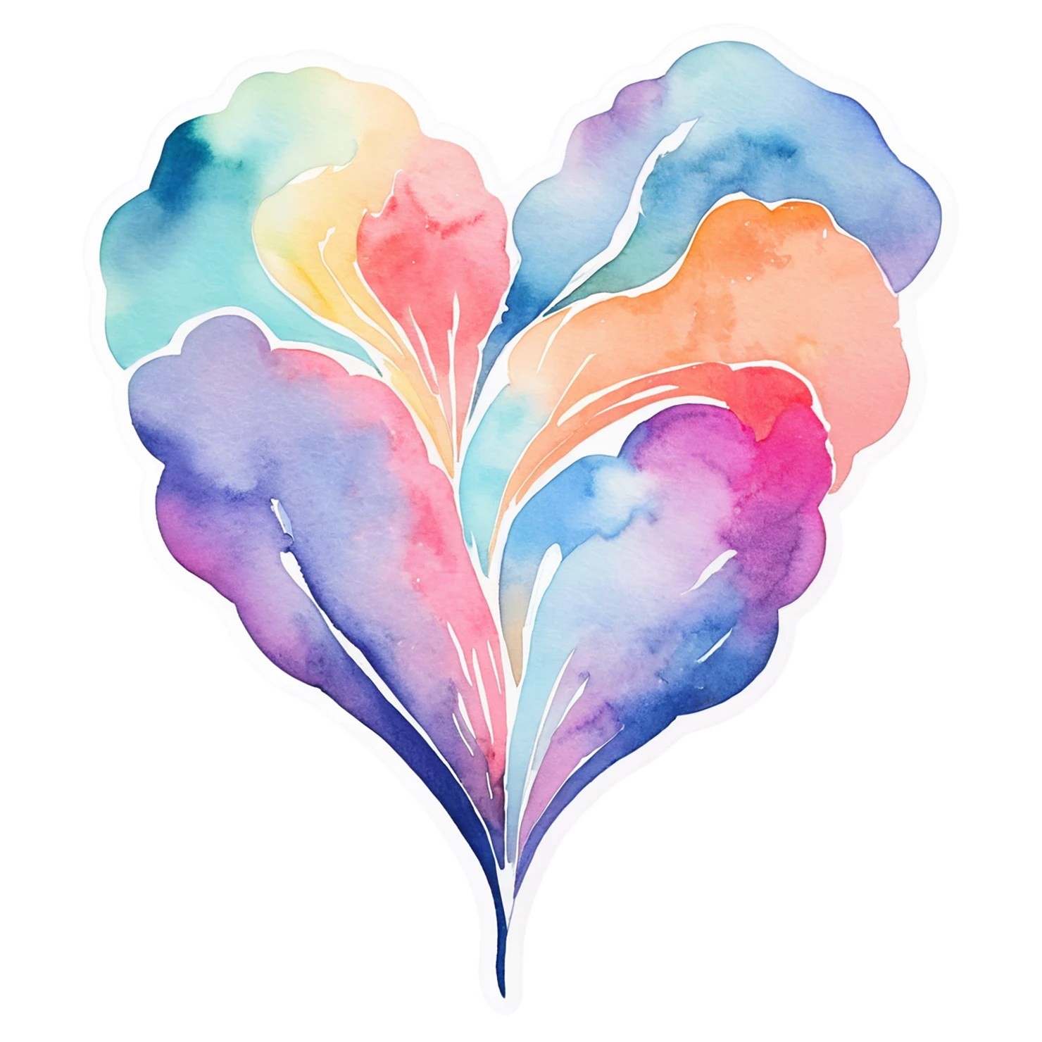 heart watercolor sticker isolated on transparent background #17971