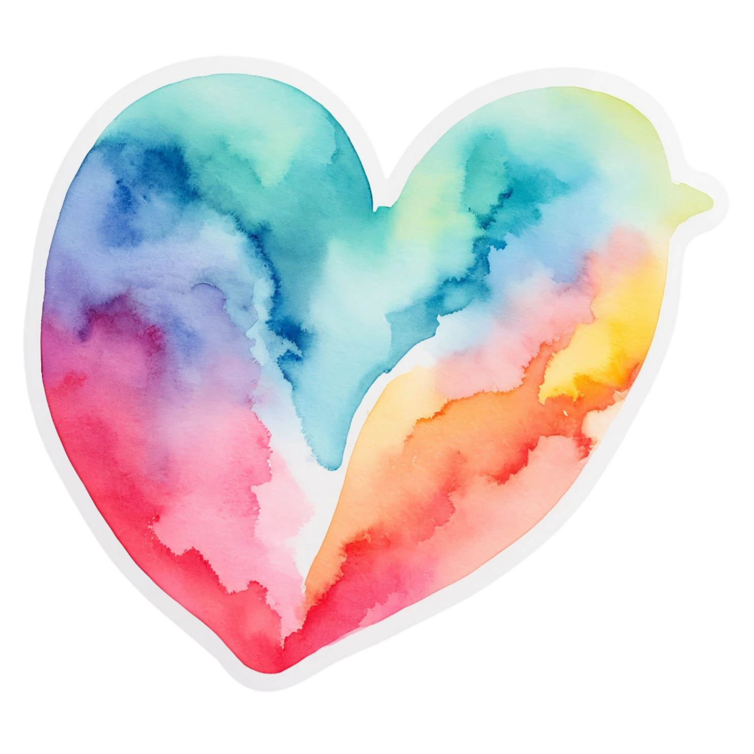 heart watercolor sticker isolated on transparent background #17973