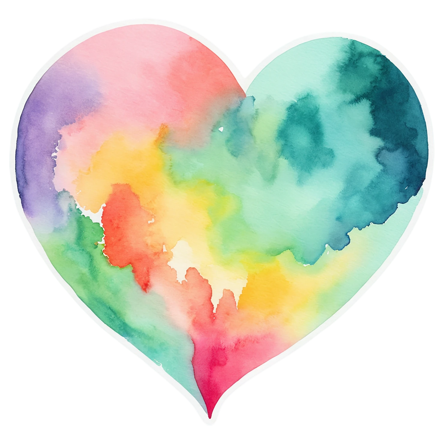 heart watercolor sticker isolated on transparent background #17975