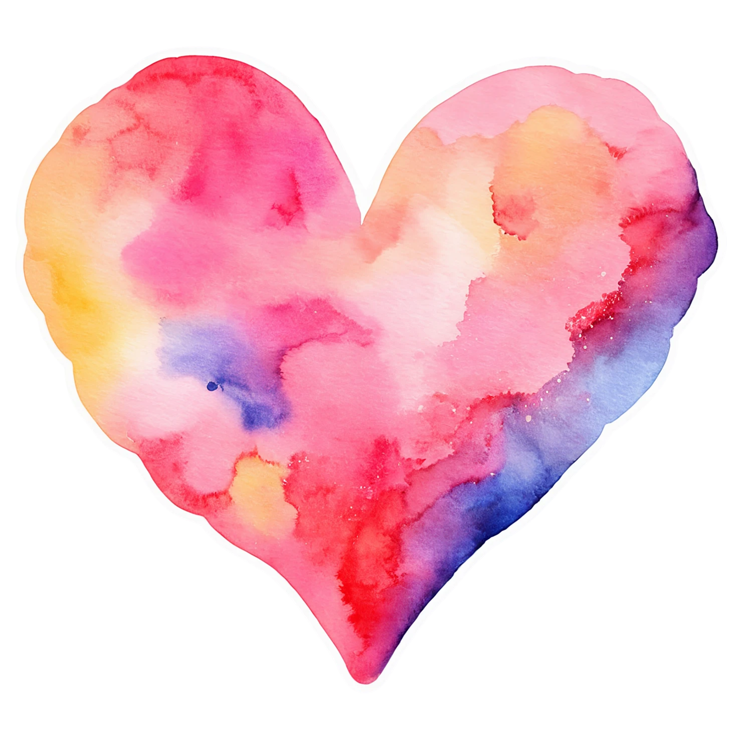 heart watercolor sticker isolated on transparent background #17976