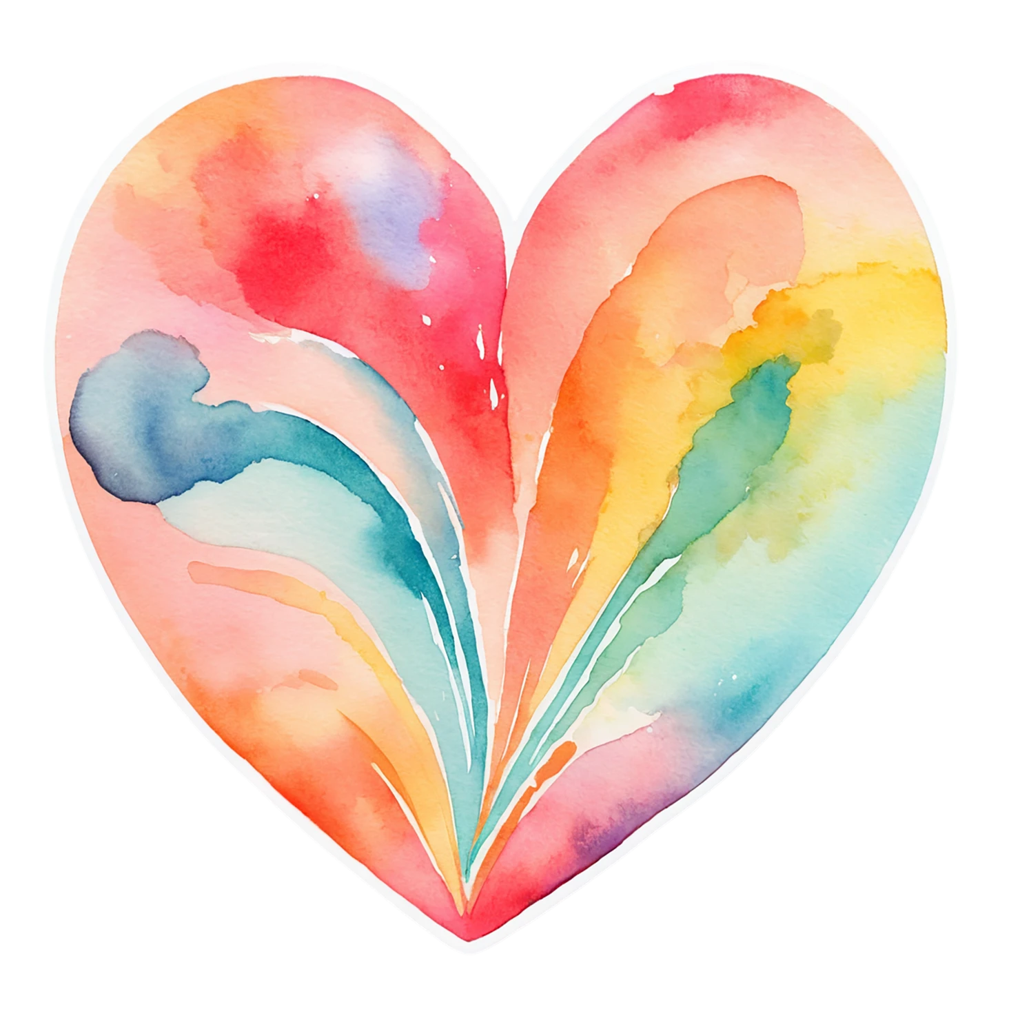 heart watercolor sticker isolated on transparent background #17977