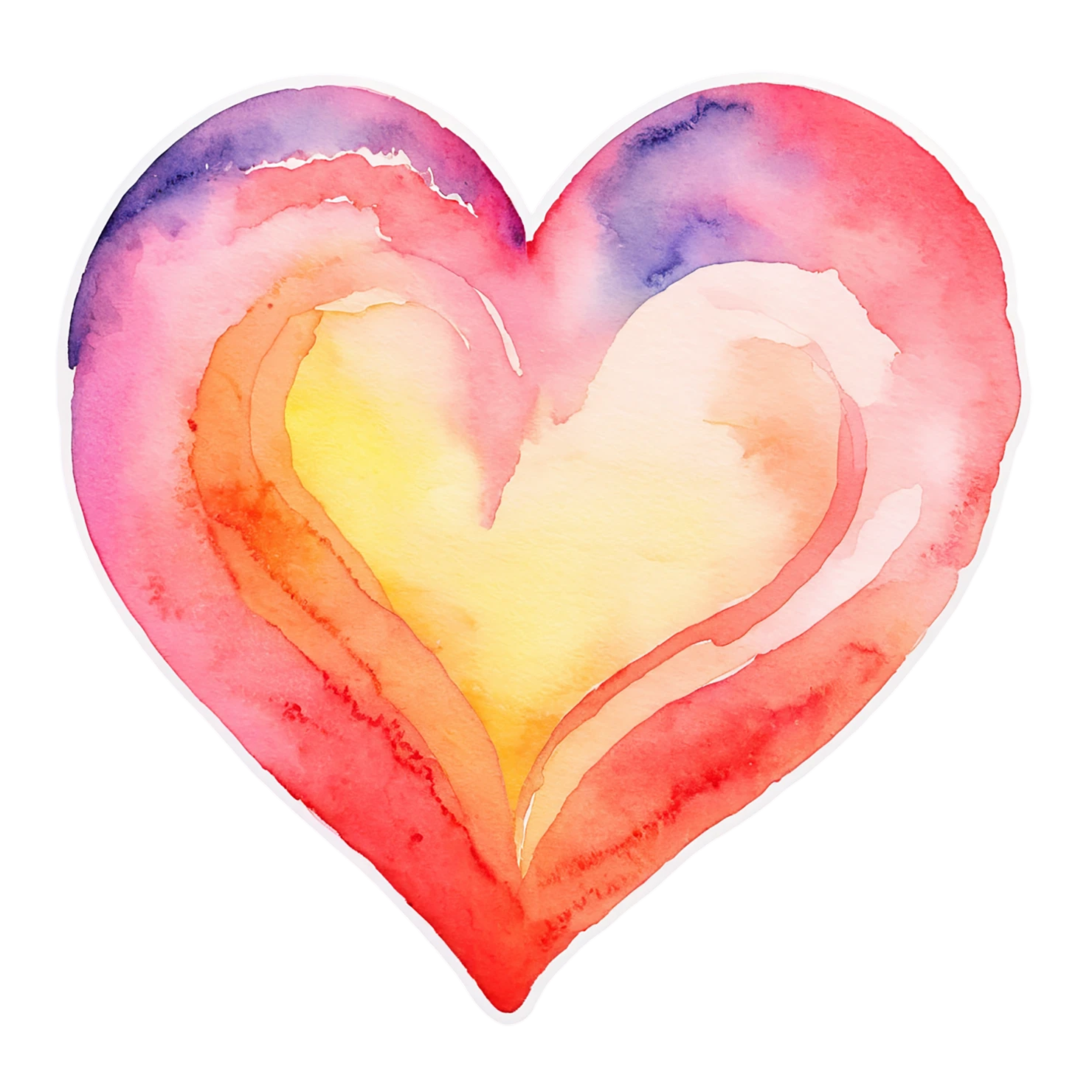heart watercolor sticker isolated on transparent background #17979