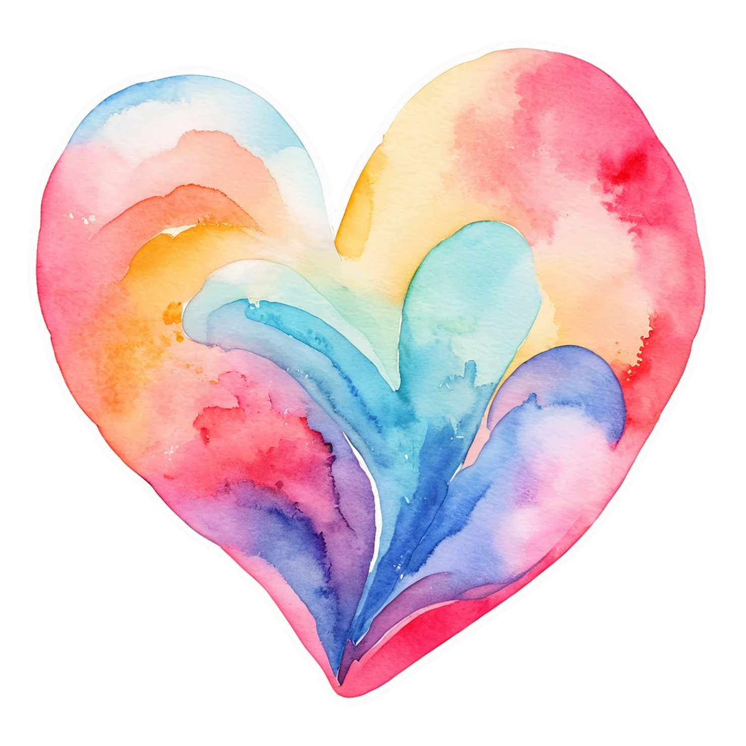 heart watercolor sticker isolated on transparent background #17980