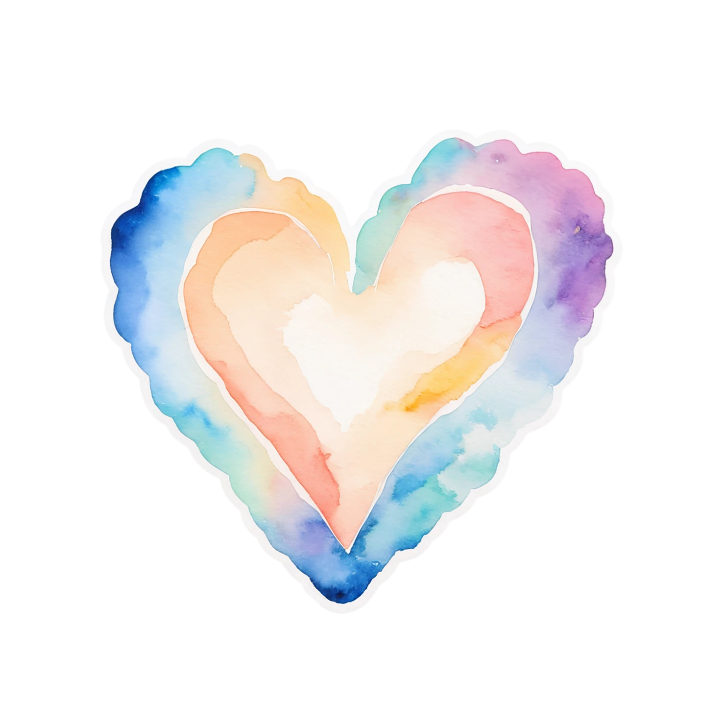 heart watercolor sticker isolated on transparent background #17981