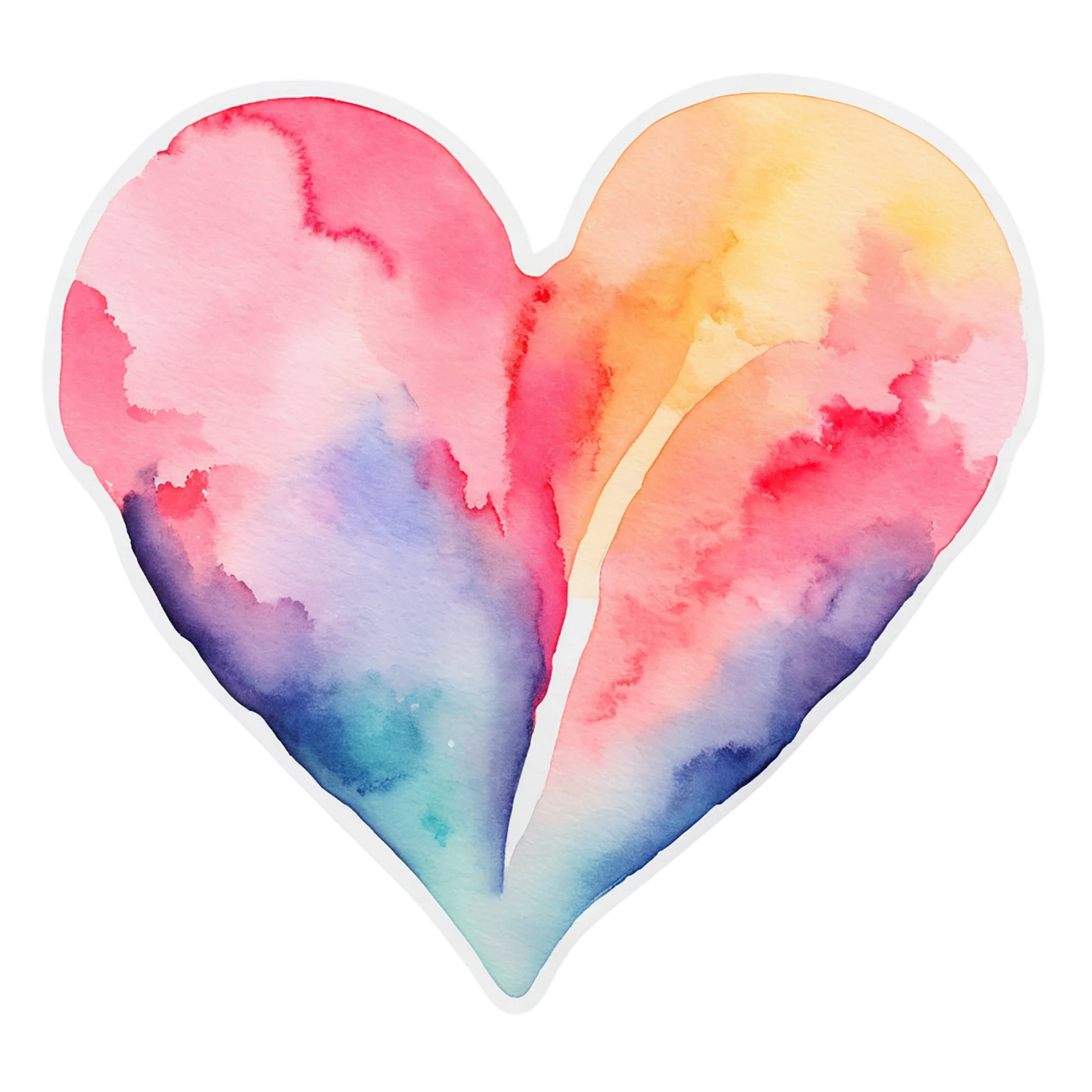 heart watercolor sticker isolated on transparent background #17982