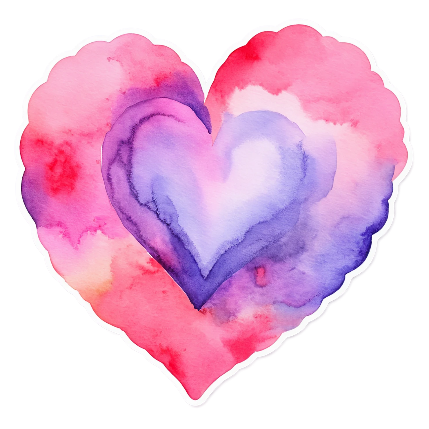 heart watercolor sticker isolated on transparent background #17983