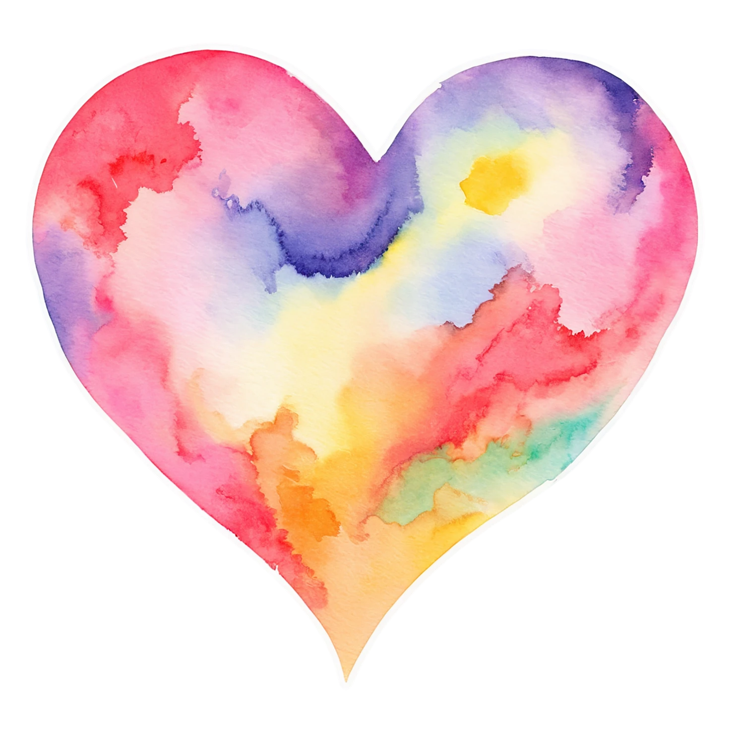 heart watercolor sticker isolated on transparent background #17986