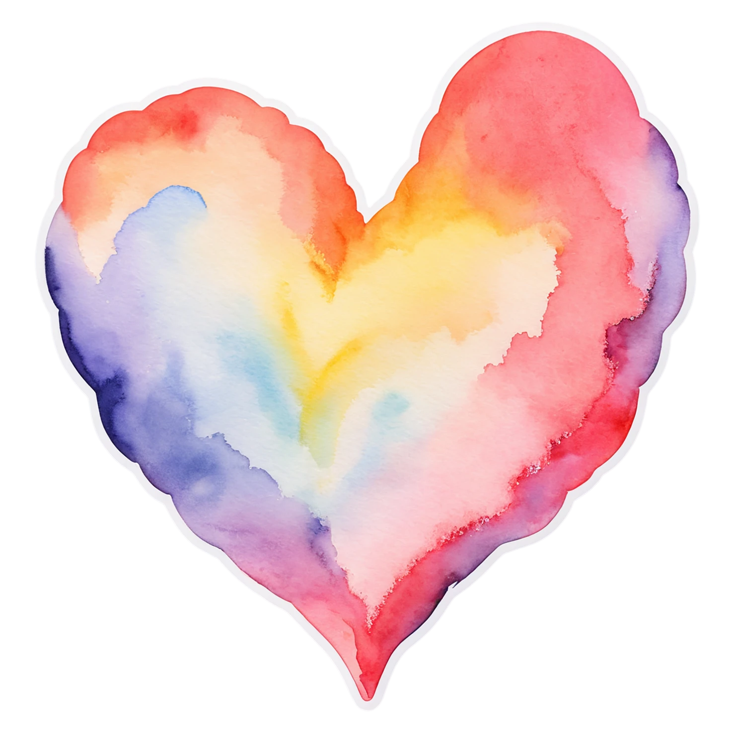 heart watercolor sticker isolated on transparent background #17989
