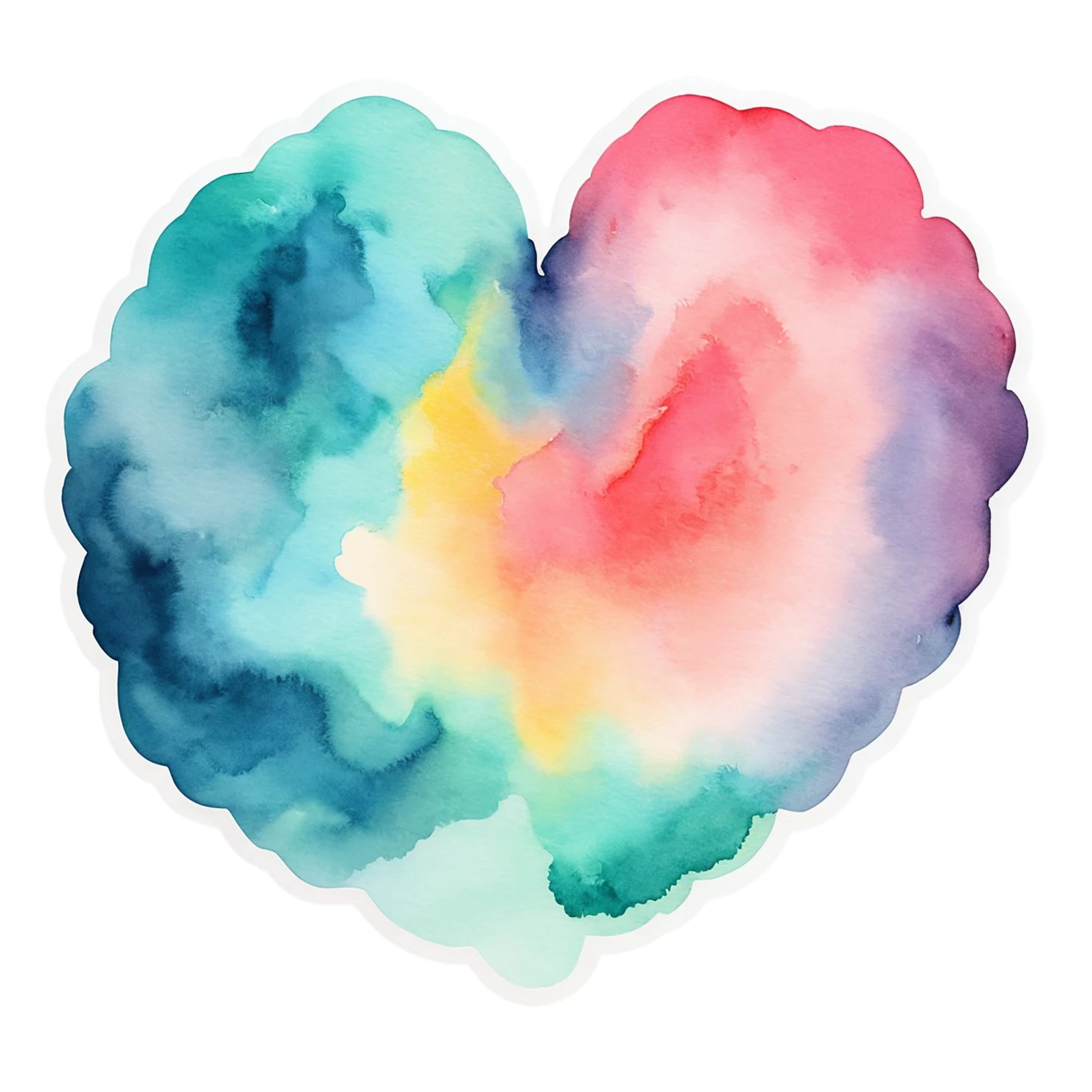 heart watercolor sticker isolated on transparent background #17990