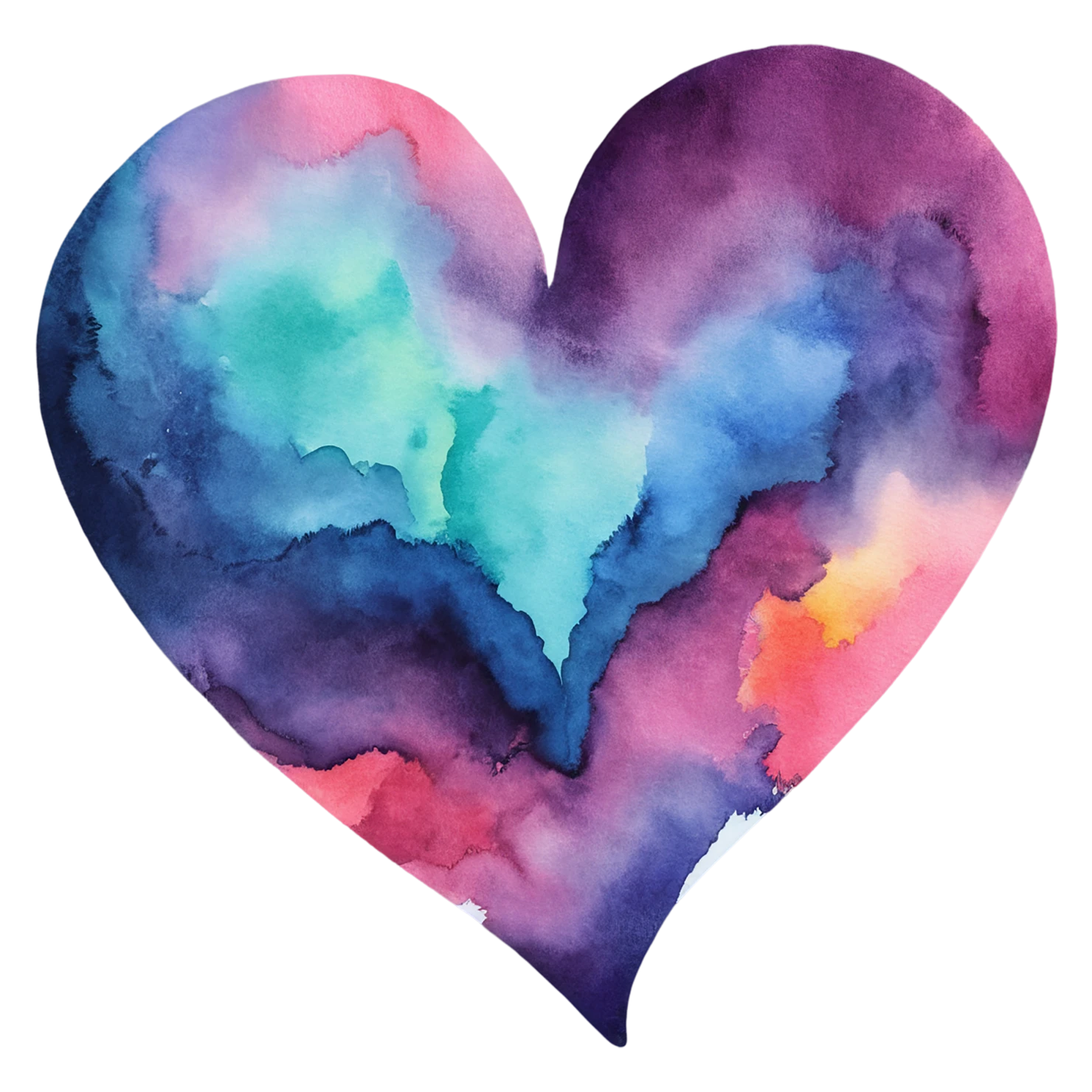 heart watercolor sticker isolated on transparent background #17991