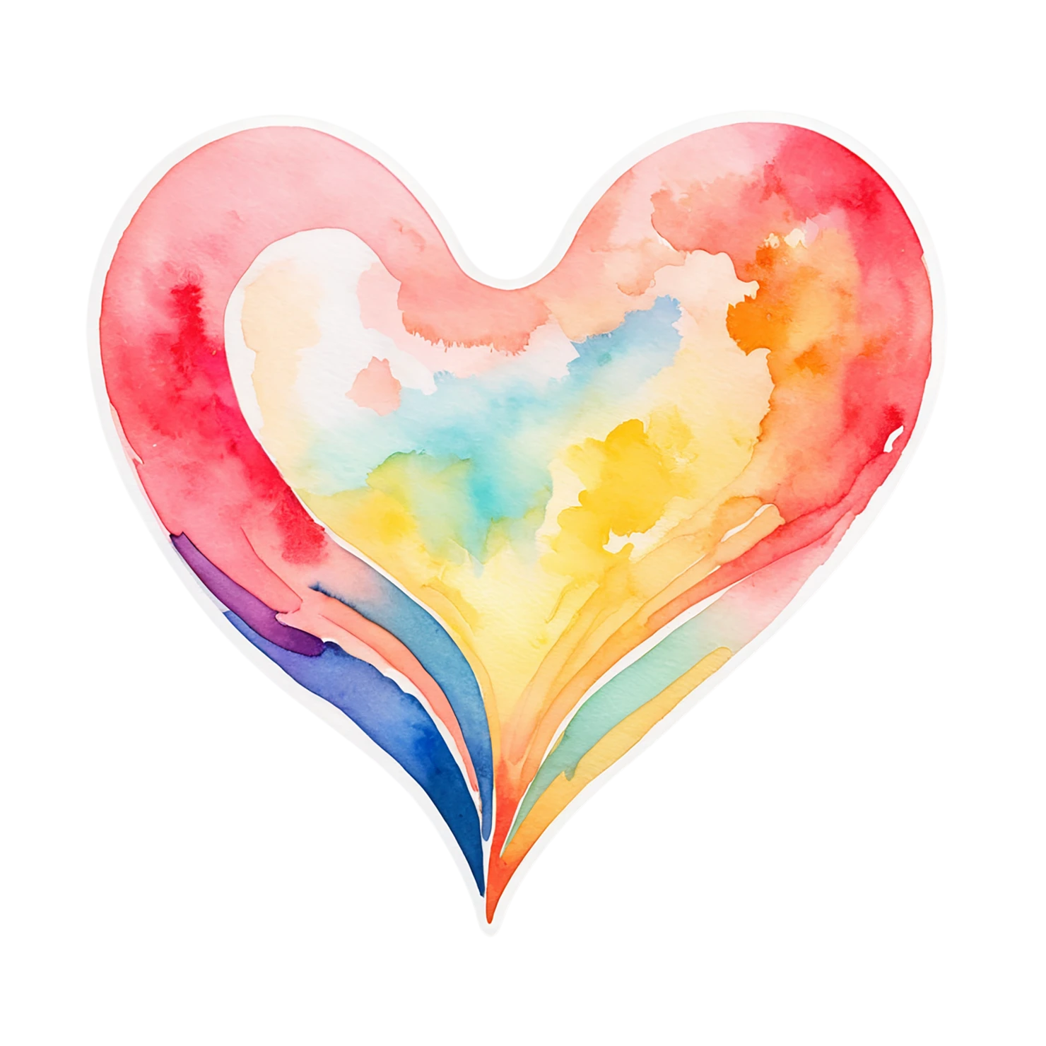 heart watercolor sticker isolated on transparent background #17992