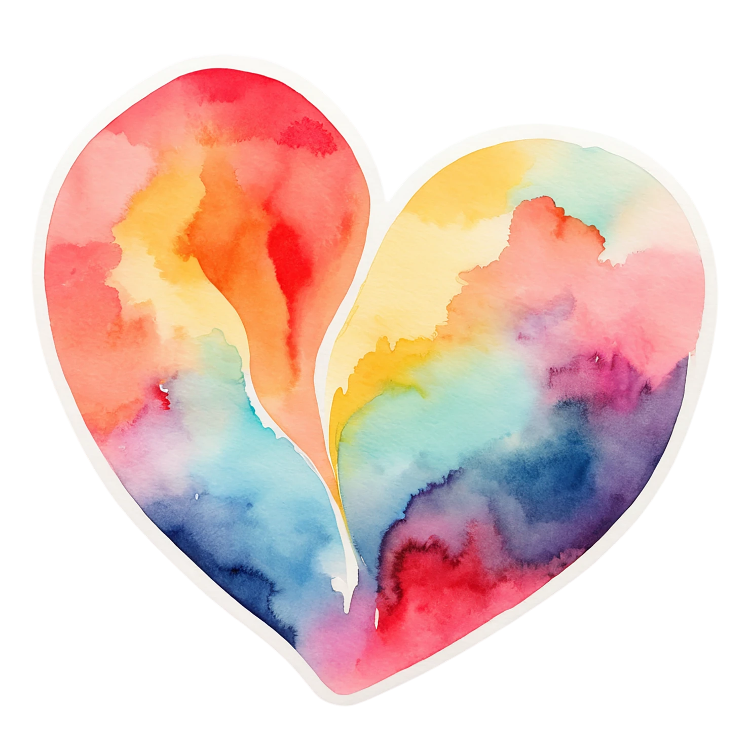 heart watercolor sticker isolated on transparent background #17994