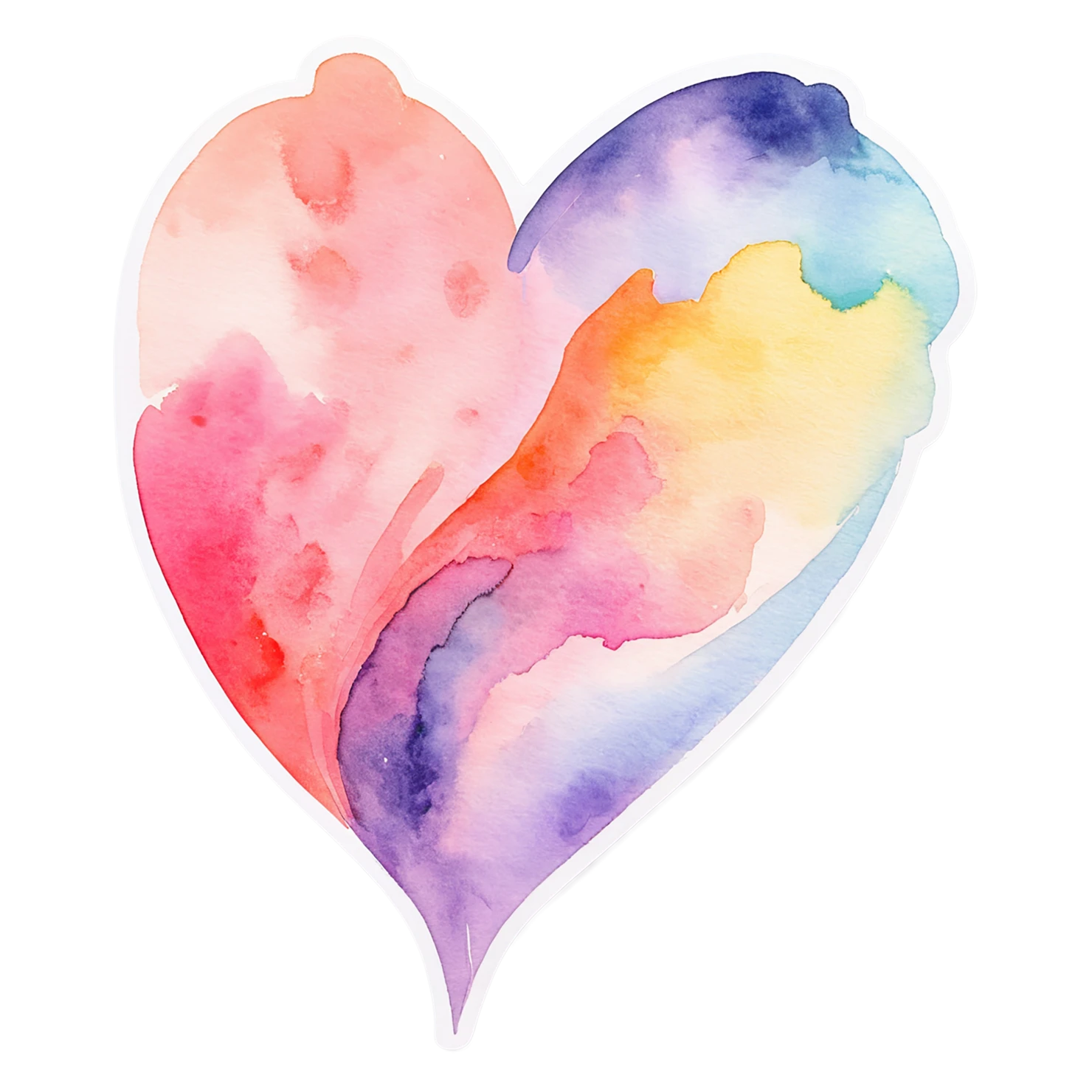 heart watercolor sticker isolated on transparent background #17995
