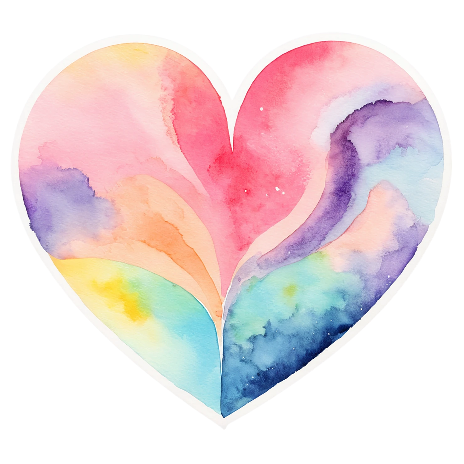 heart watercolor sticker isolated on transparent background #17996