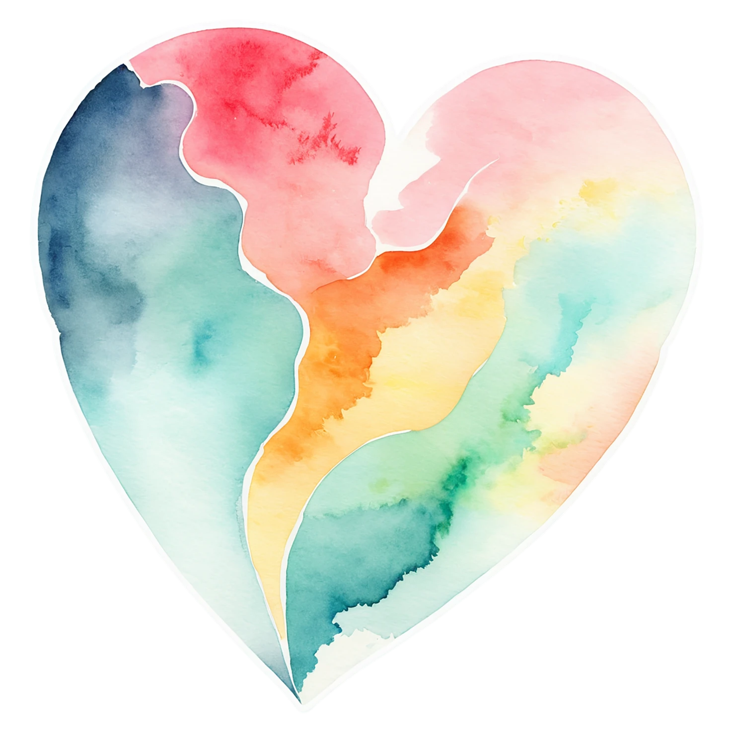 heart watercolor sticker isolated on transparent background #17997