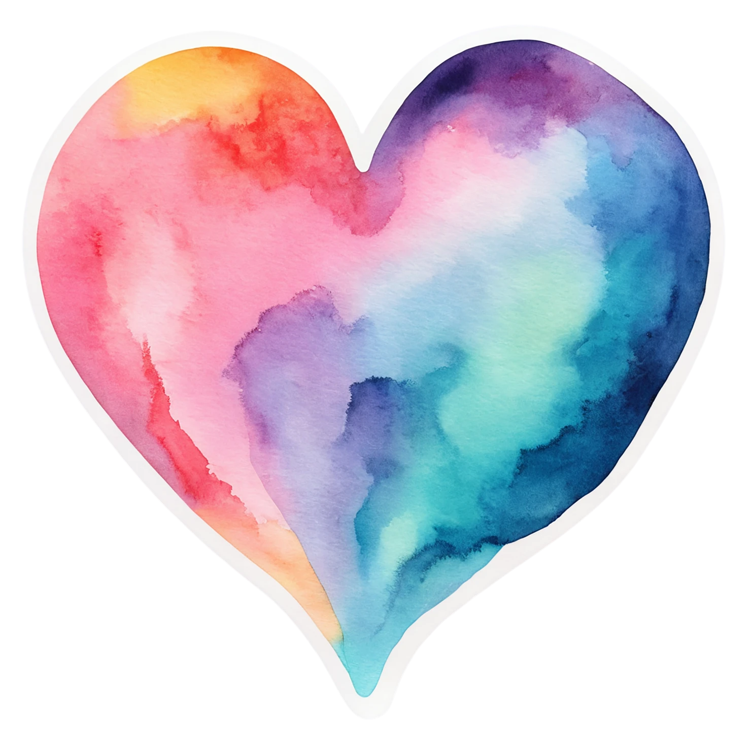 heart watercolor sticker isolated on transparent background #17998