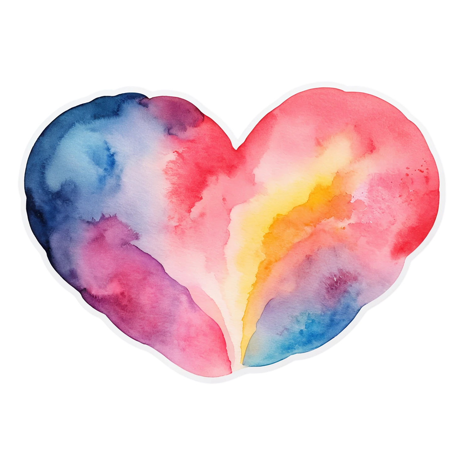 heart watercolor sticker isolated on transparent background #18000