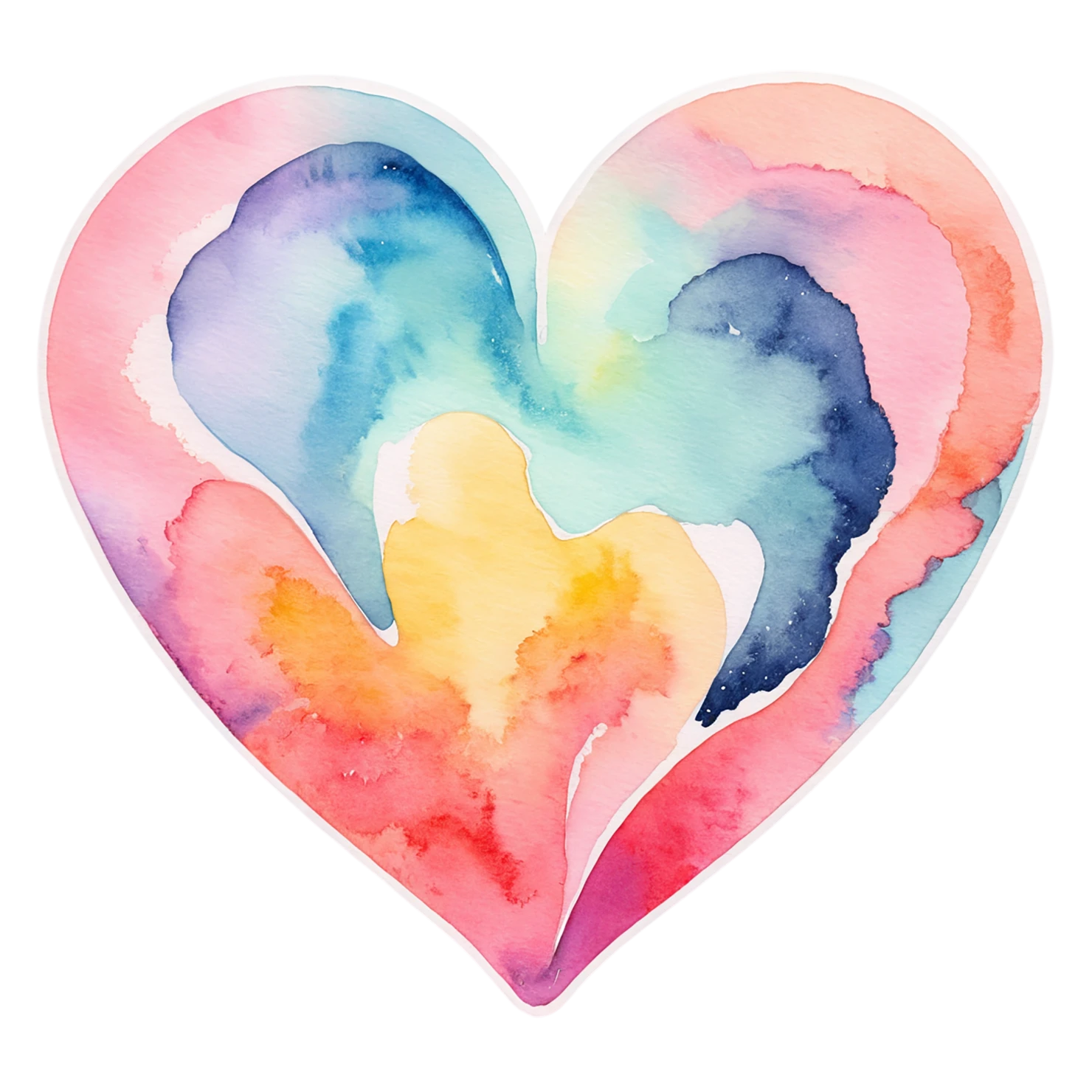 heart watercolor sticker isolated on transparent background #18001