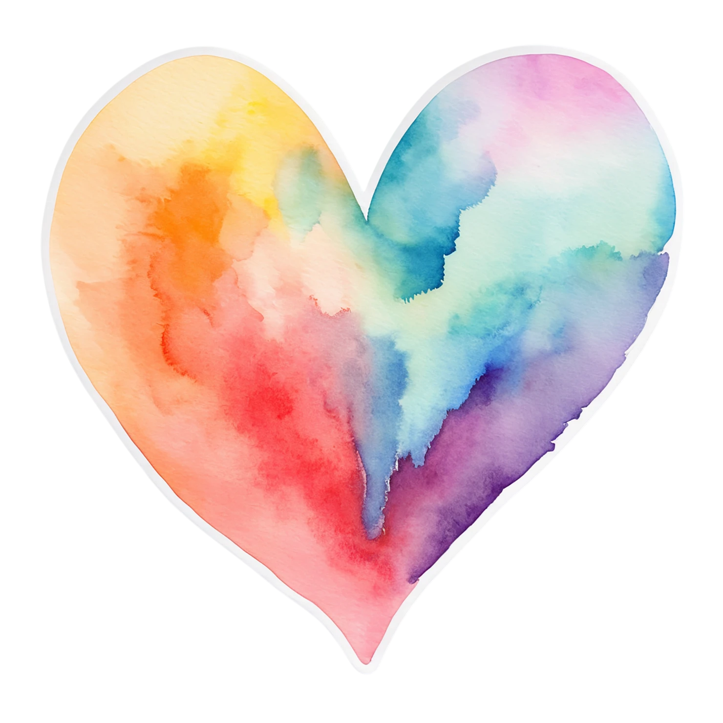 heart watercolor sticker isolated on transparent background #18002
