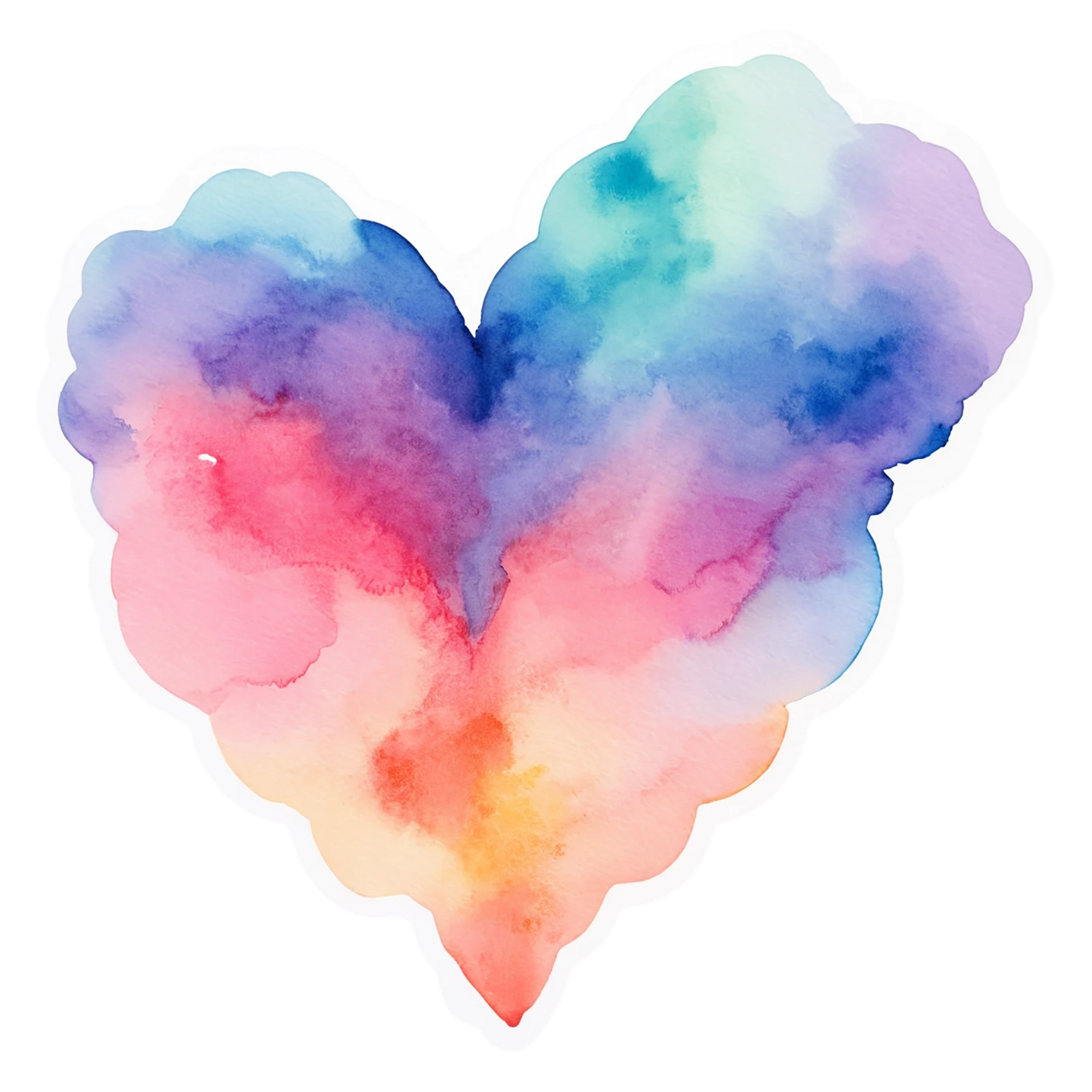 heart watercolor sticker isolated on transparent background #18003