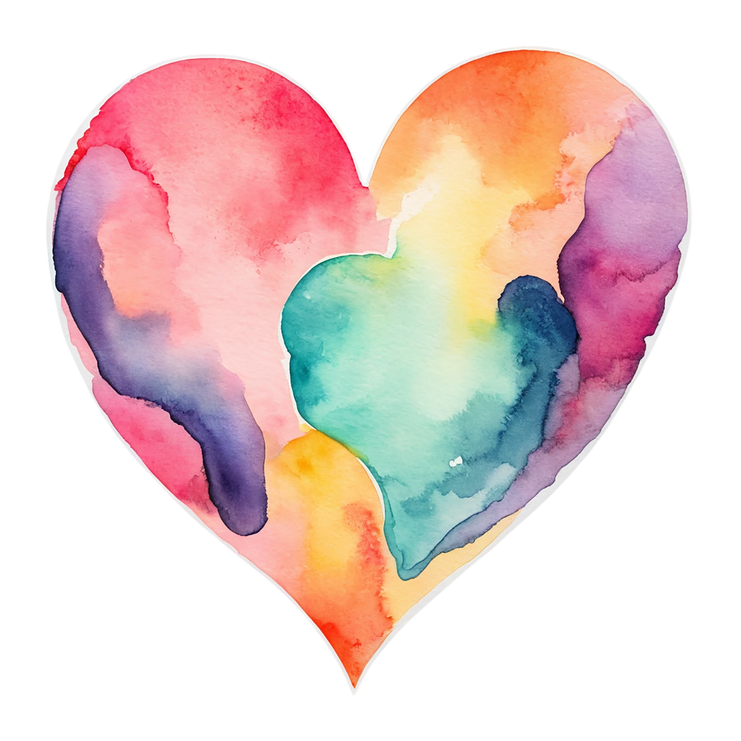heart watercolor sticker isolated on transparent background #18004