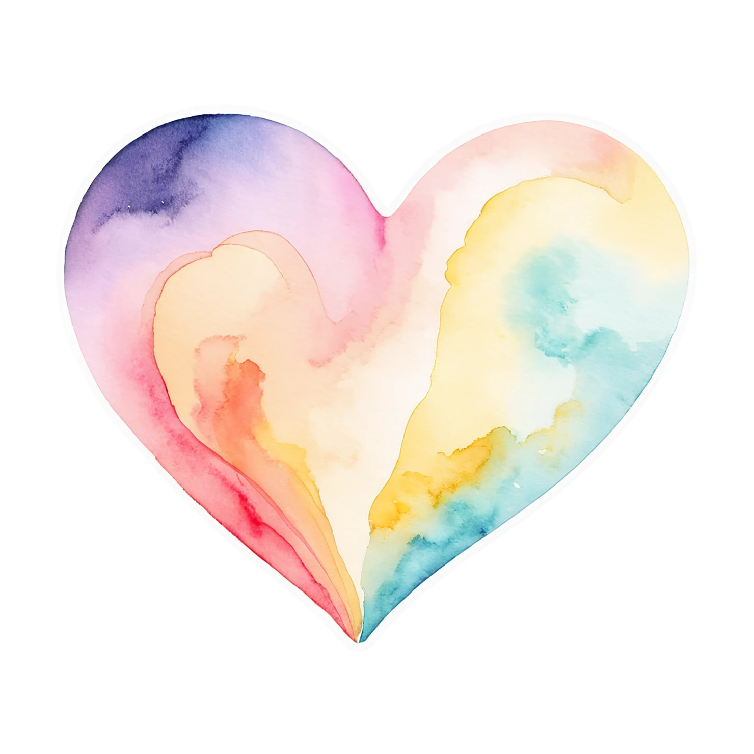 heart watercolor sticker isolated on transparent background #18005