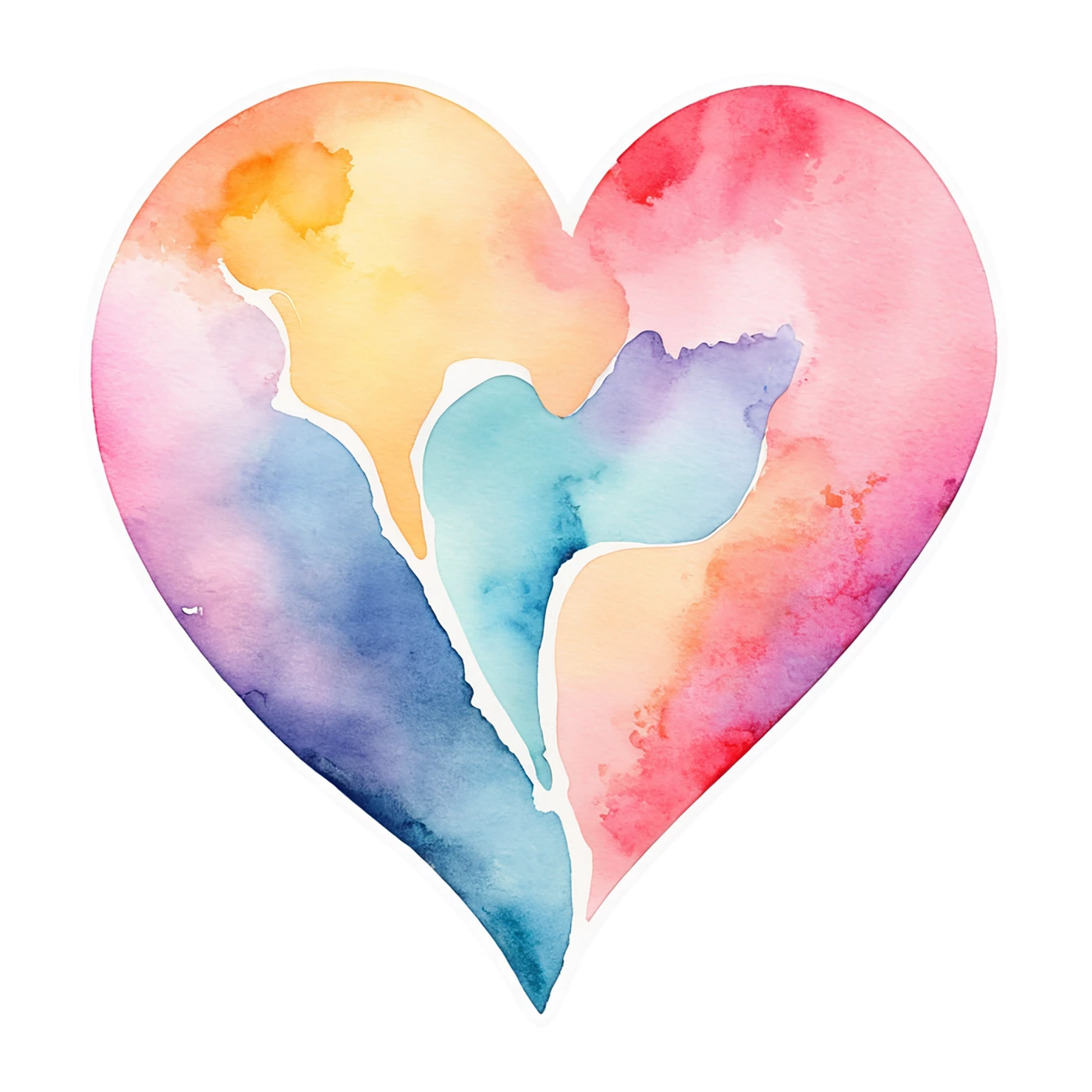 heart watercolor sticker isolated on transparent background #18006