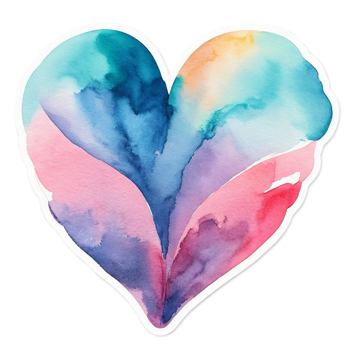 heart watercolor sticker isolated on transparent background #18011